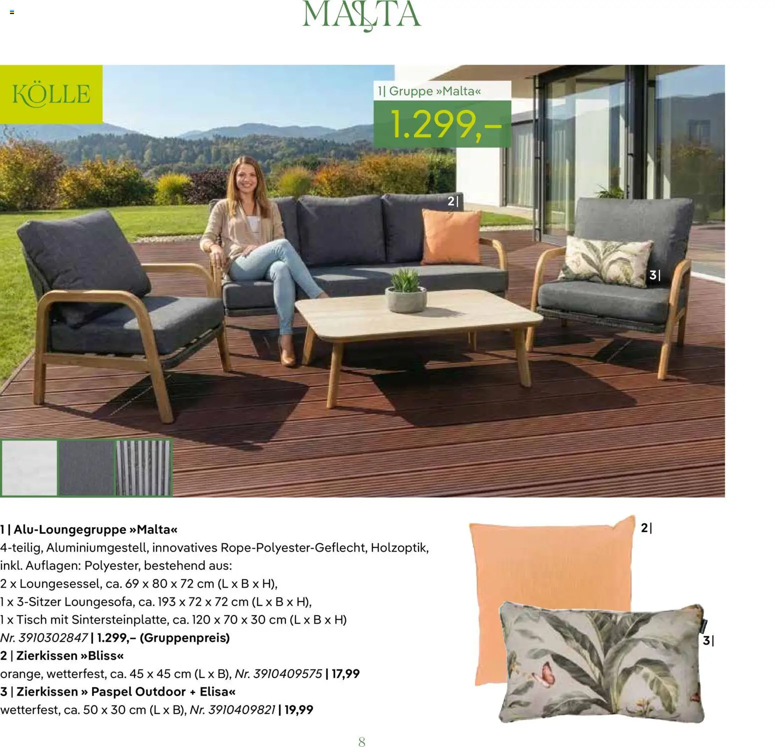 Pflanzen-Kölle GARTENMÖBEL 2026 – gültig ab 07.03.2026 | Seite: 8 | Produkte: Tisch