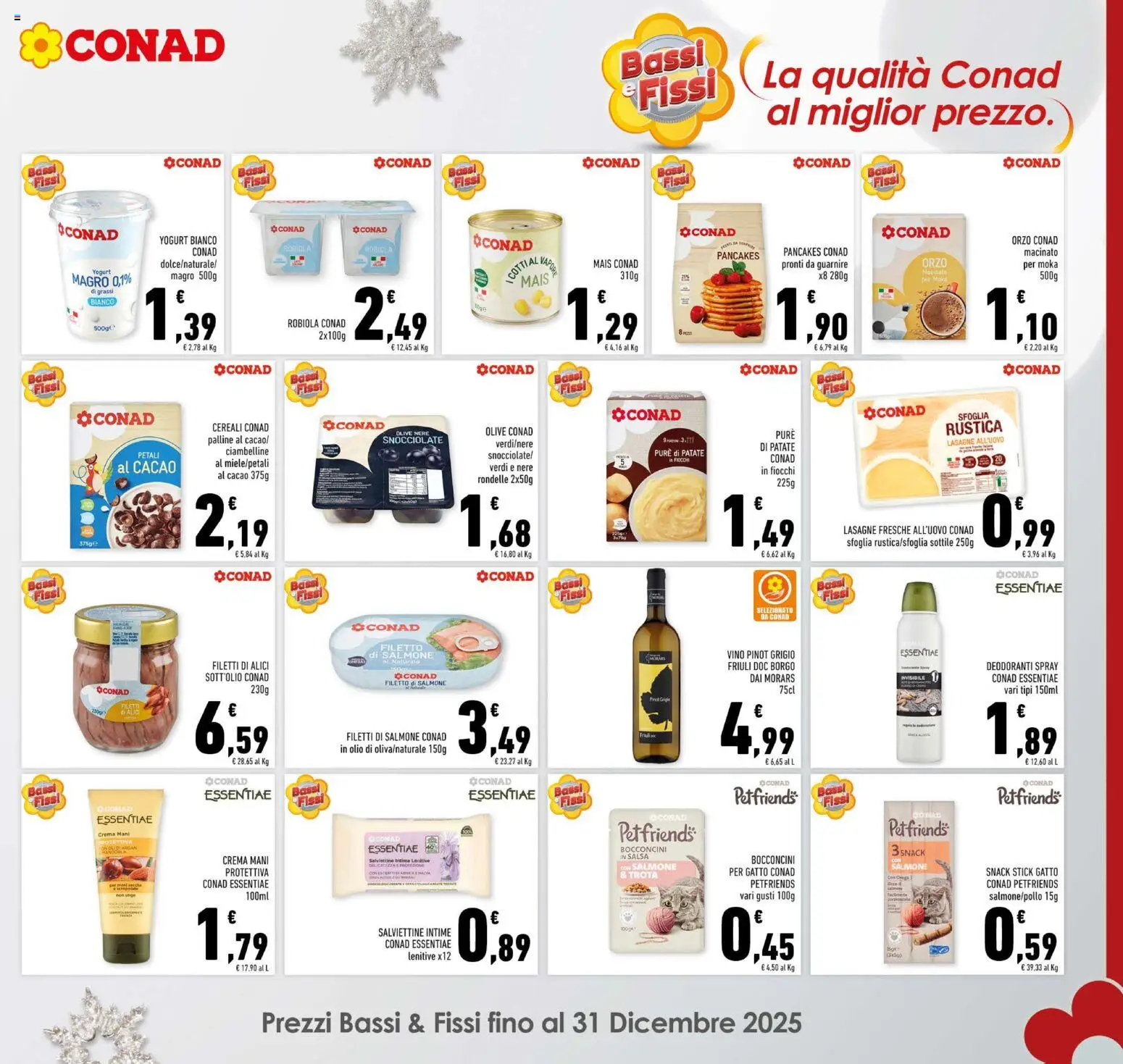 Volantino Conad del 10.12.2025 | Pagina: 25 | Prodotti: Cereali, Fiocchi, Salsa, Olive
