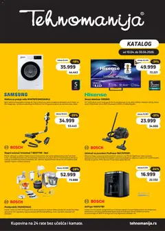 Tehnomanija katalog - pregled Tehnomanija kataloga - važi od 10.04.2026 | Strana: 1 | Proizvode: Usisivač, Bosch, Četka, Mašina za pranje veša