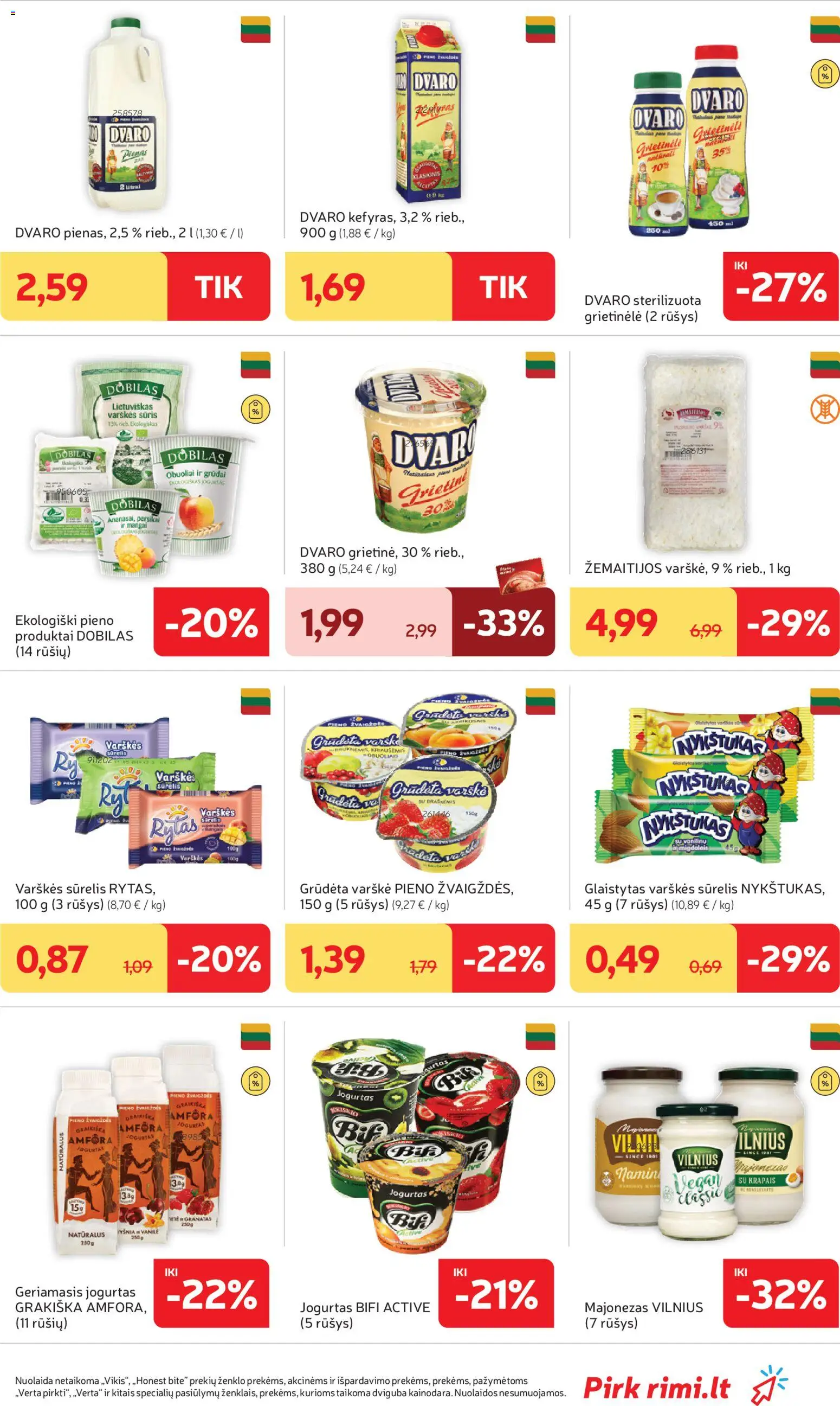 Rimi akcijos nuo 29.12.2025 | Puslapis: 17 | Prekių: Grietinėlė, Varškės sūris, Varškė, Majonezas