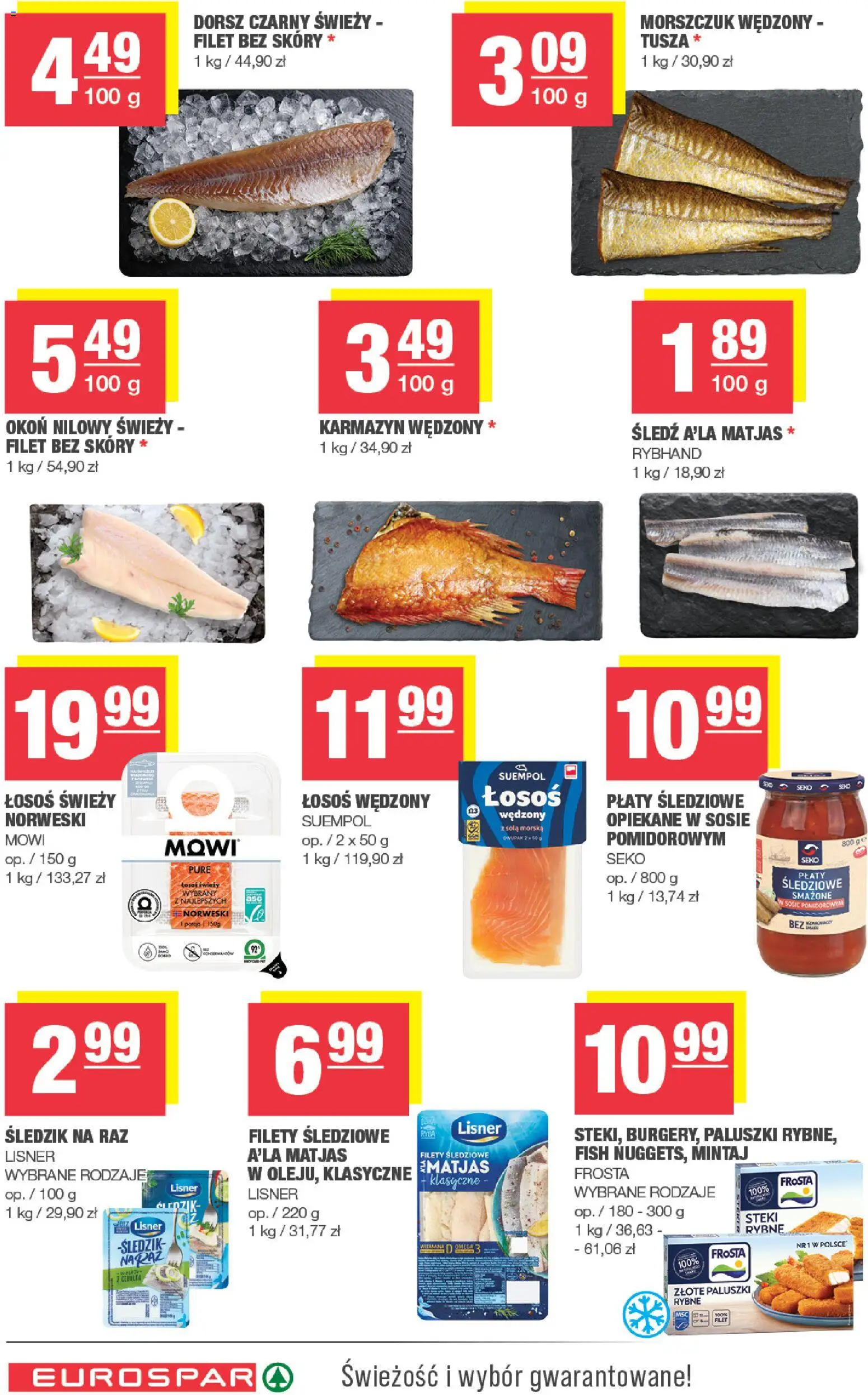 Spar gazetka - Eurospar od 16.03.2026 | Strona: 8 | Produkty: Śledź, Dorsz, Mintaj, Łosoś