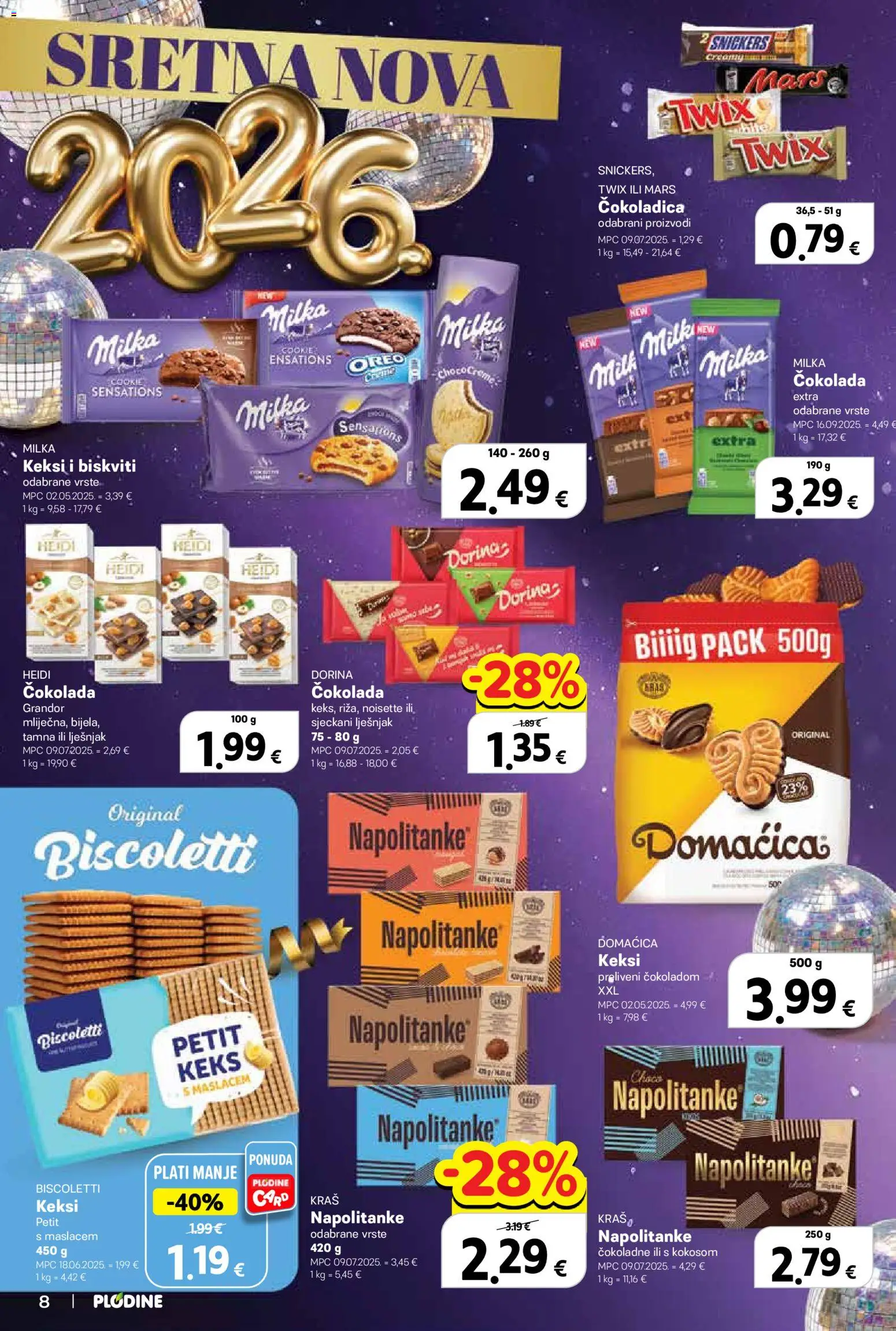 Plodine katalog | vrijedi od 27.12.2025 | Stranica: 8 | Proizvodi: Dorina, Čokolada, Lješnjak, Milka