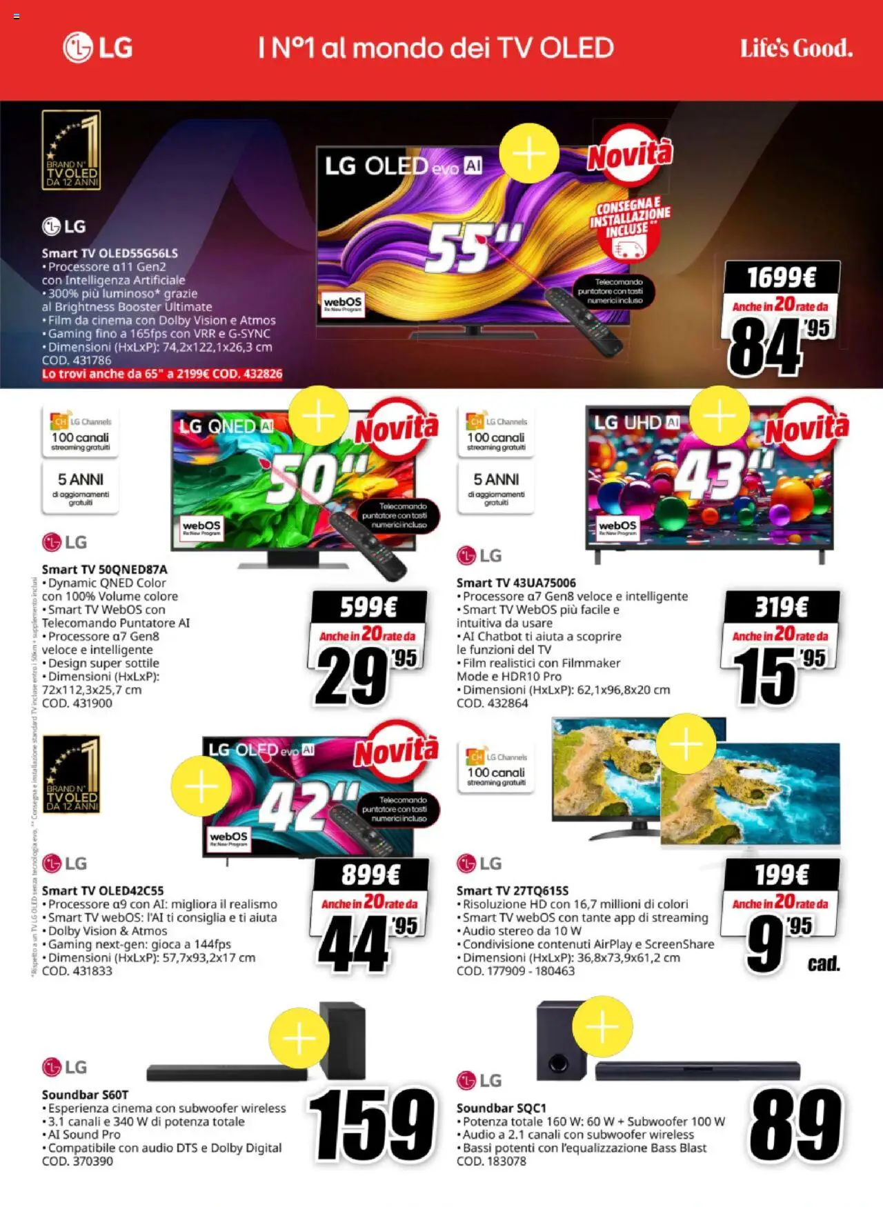 Volantino Media World del 13.10.2025 | Pagina: 19 | Prodotti: Telecomando, Soundbar, TV, Audio