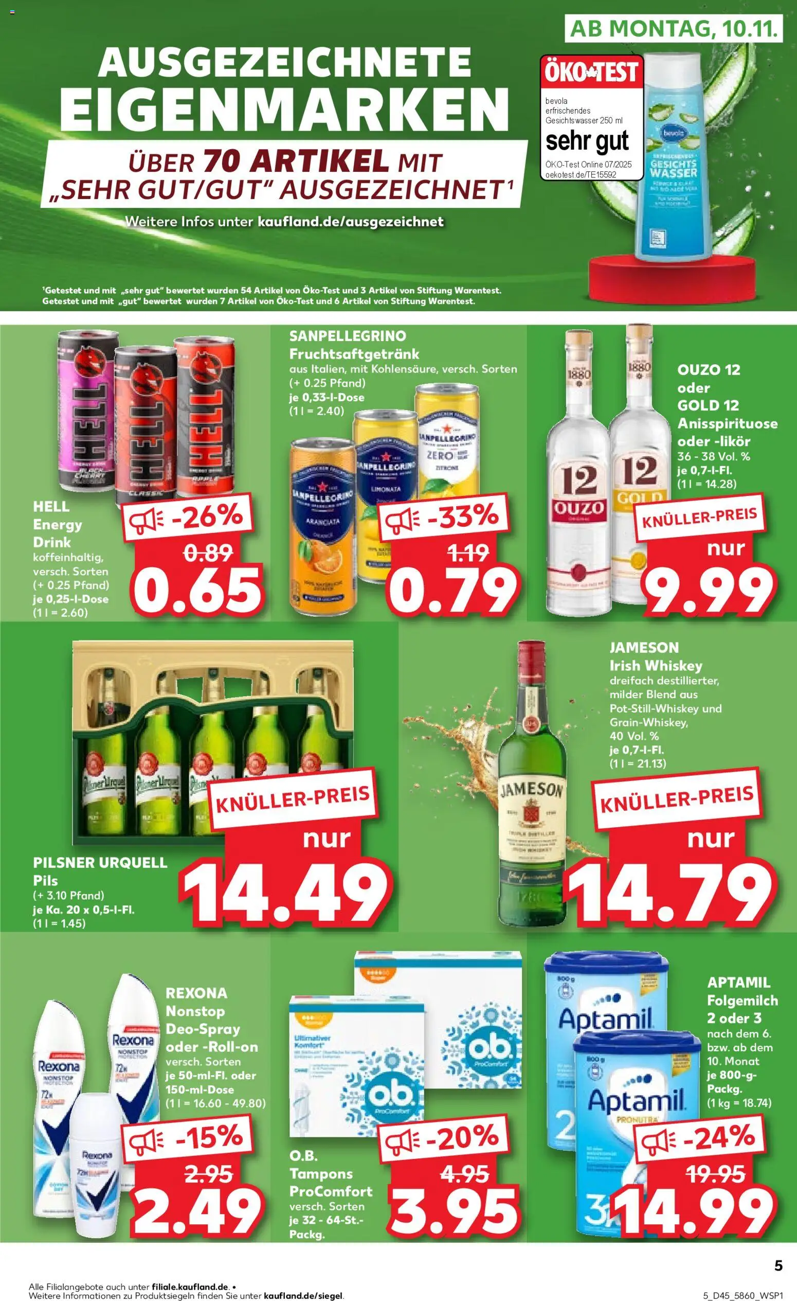 Kaufland prospekt Stuttgart	 – gültig ab 09.11.2025 | Seite: 5 | Produkte: Ouzo 12, Likör, Jameson, Pilsner urquell