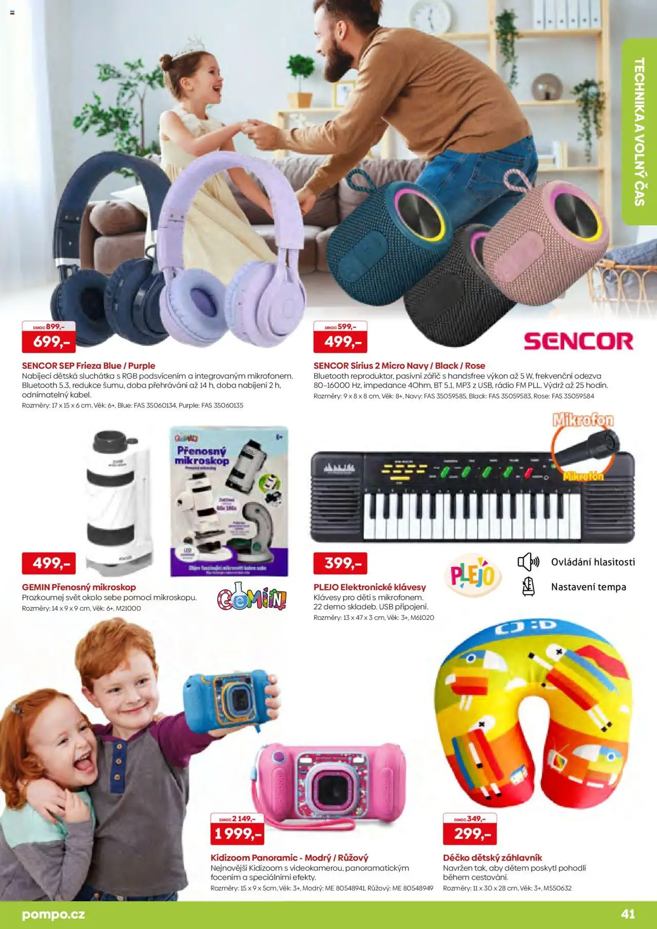 POMPO katalog Léto 2025 od 16.05.2025 | Strana: 41 | Produkty: MP3, Mikrofon, USB, Mikroskop