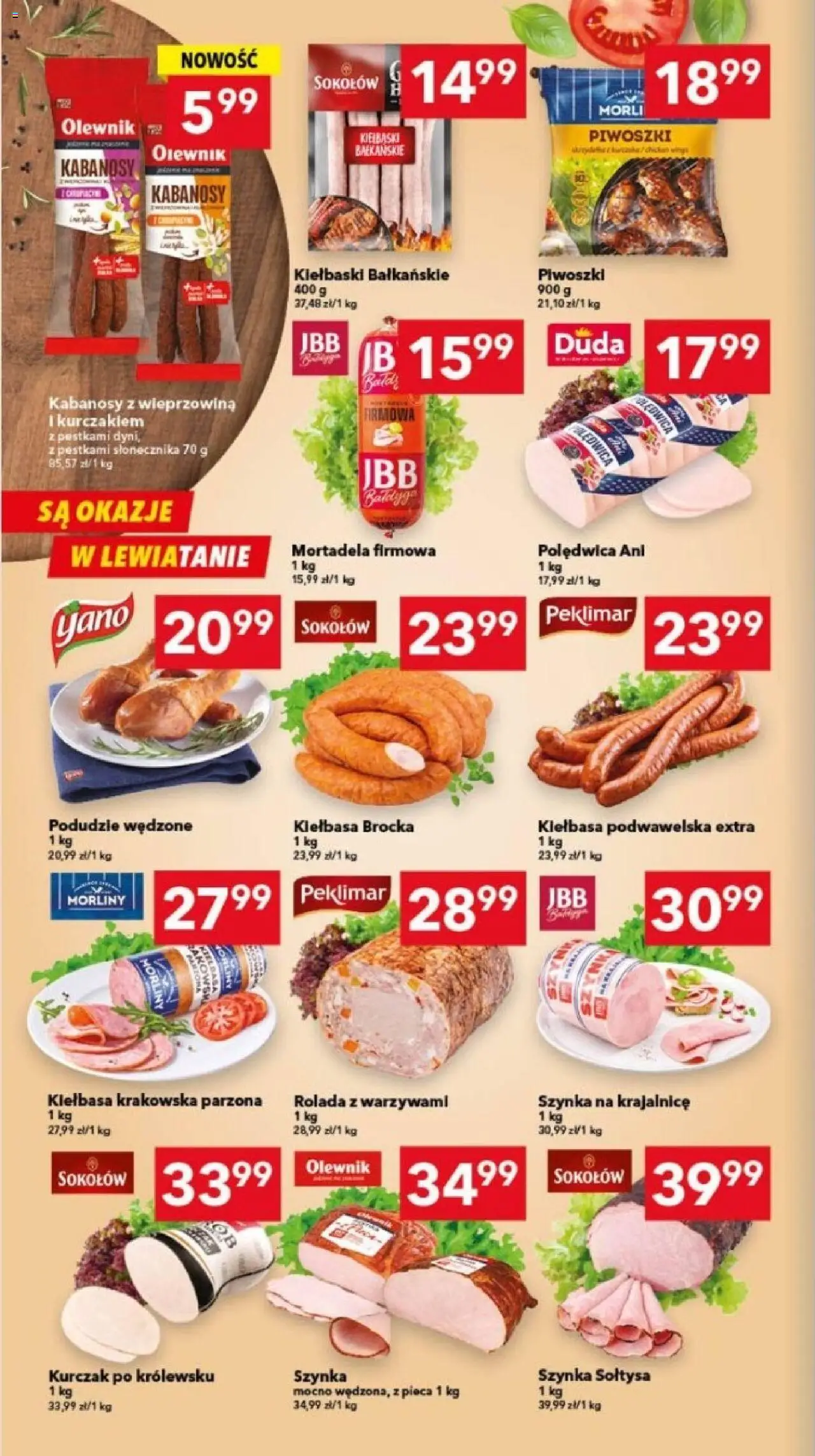 Lewiatan gazetka - Bydgoszcz od 13.08.2025 | Strona: 2 | Produkty: Mortadela, Kabanosy, Szynka, Wieprzowina