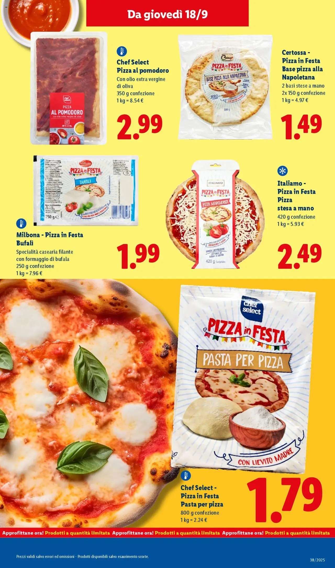 Volantino Lidl del 15.09.2025 | Pagina: 31 | Prodotti: Pizza, Pomodoro, Pasta, Olio extra vergine