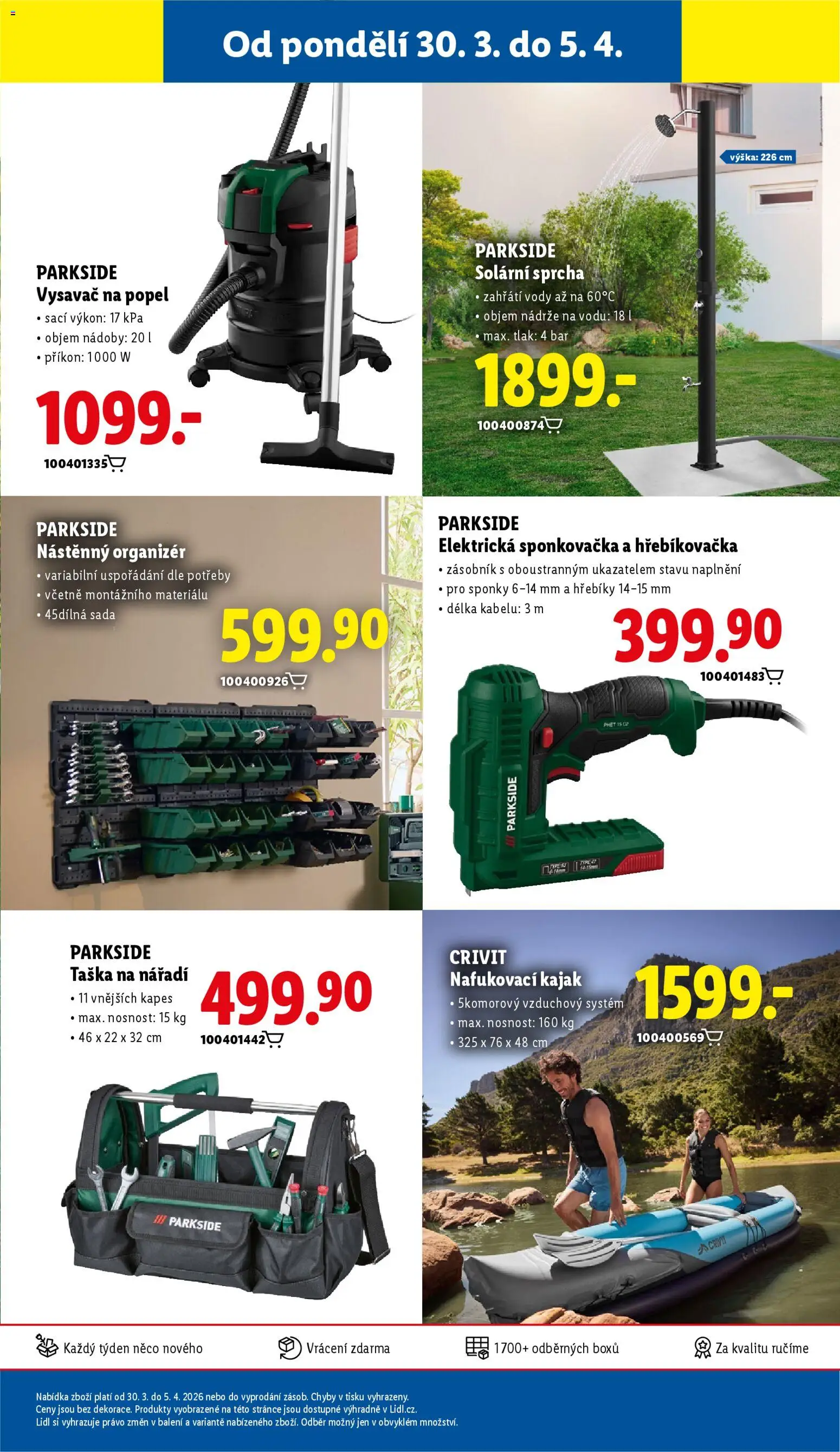 Lidl leták od 30.03.2026 | Strana: 47 | Produkty: Kajak, Taška, Nářadí, Vysavač na popel