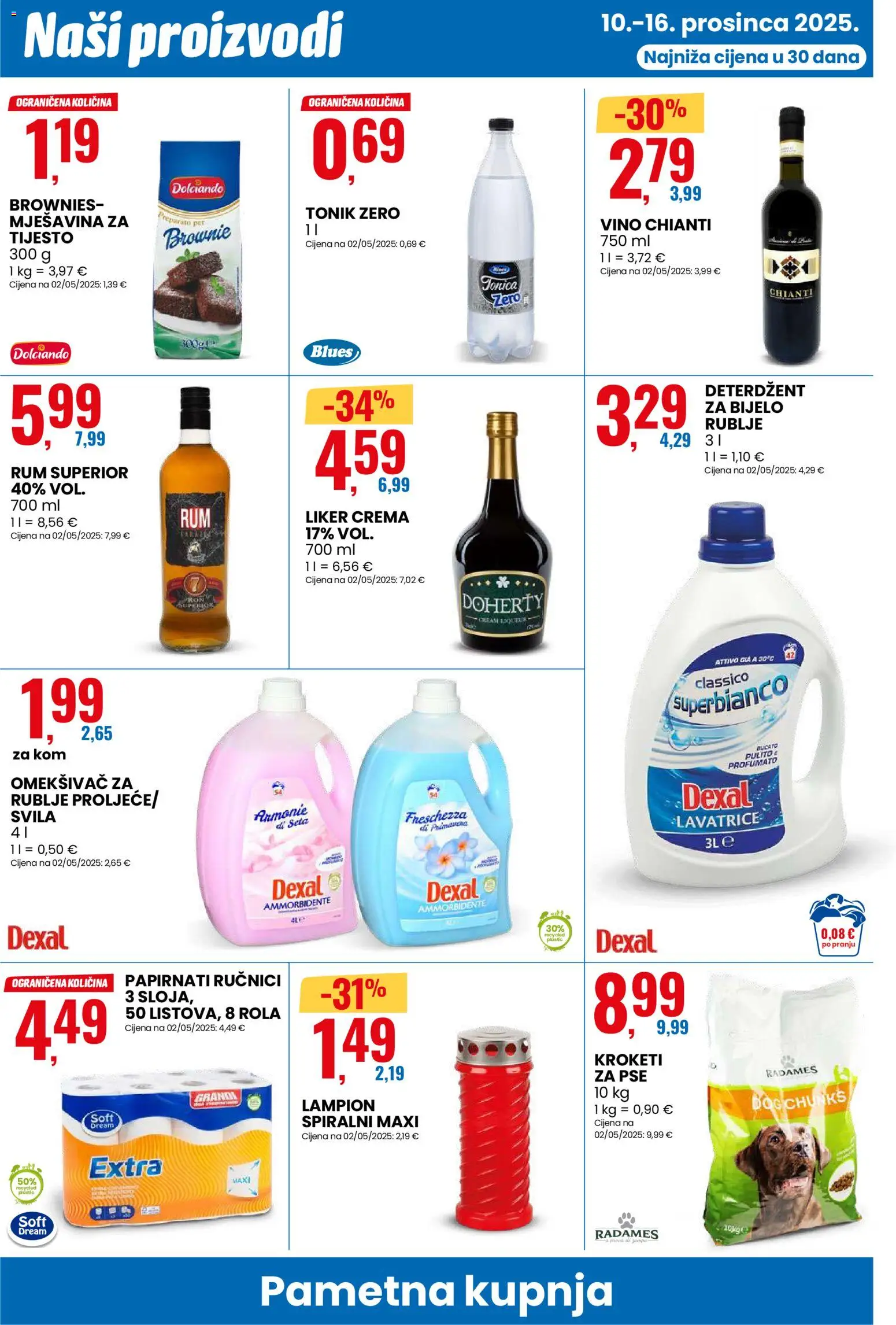 Eurospin katalog | vrijedi od 10.12.2025 | Stranica: 12 | Proizvodi: Omekšivač, Deterdžent, Papirnati ručnici, Liker