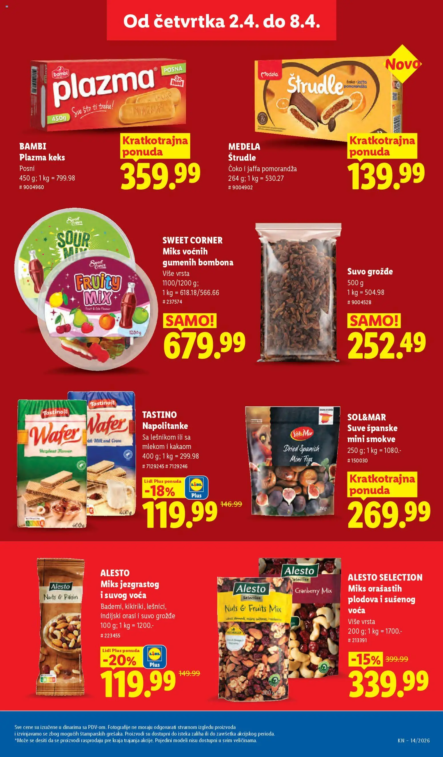 Lidl katalog - važi od 02.04.2026 | Strana: 29 | Proizvode: Sto, Plazma, Pomorandza, Napolitanke