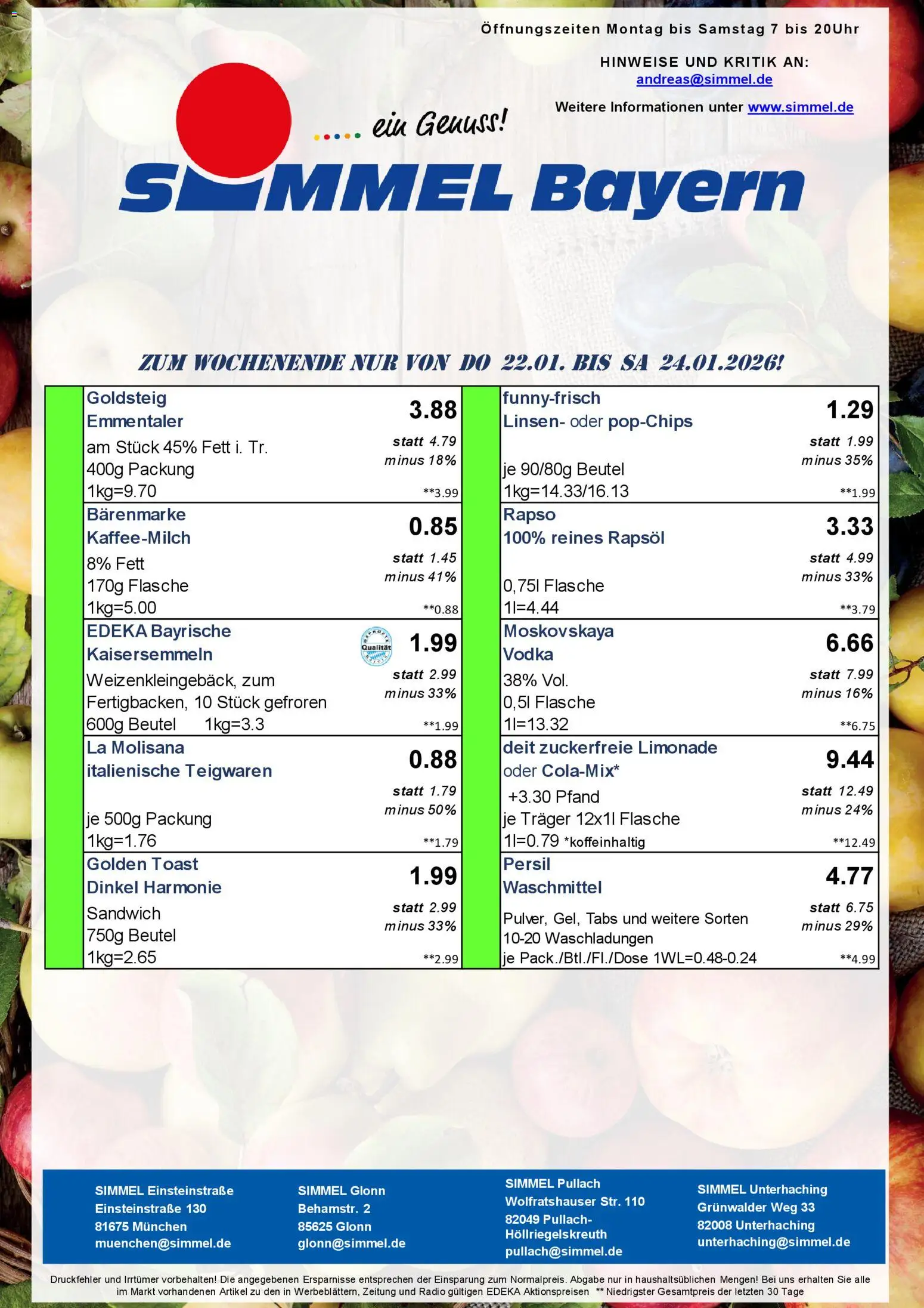Simmel Handzettel  – gültig ab 19.01.2026 | Seite: 9 | Produkte: Toast, Waschmittel, Vodka, Radio