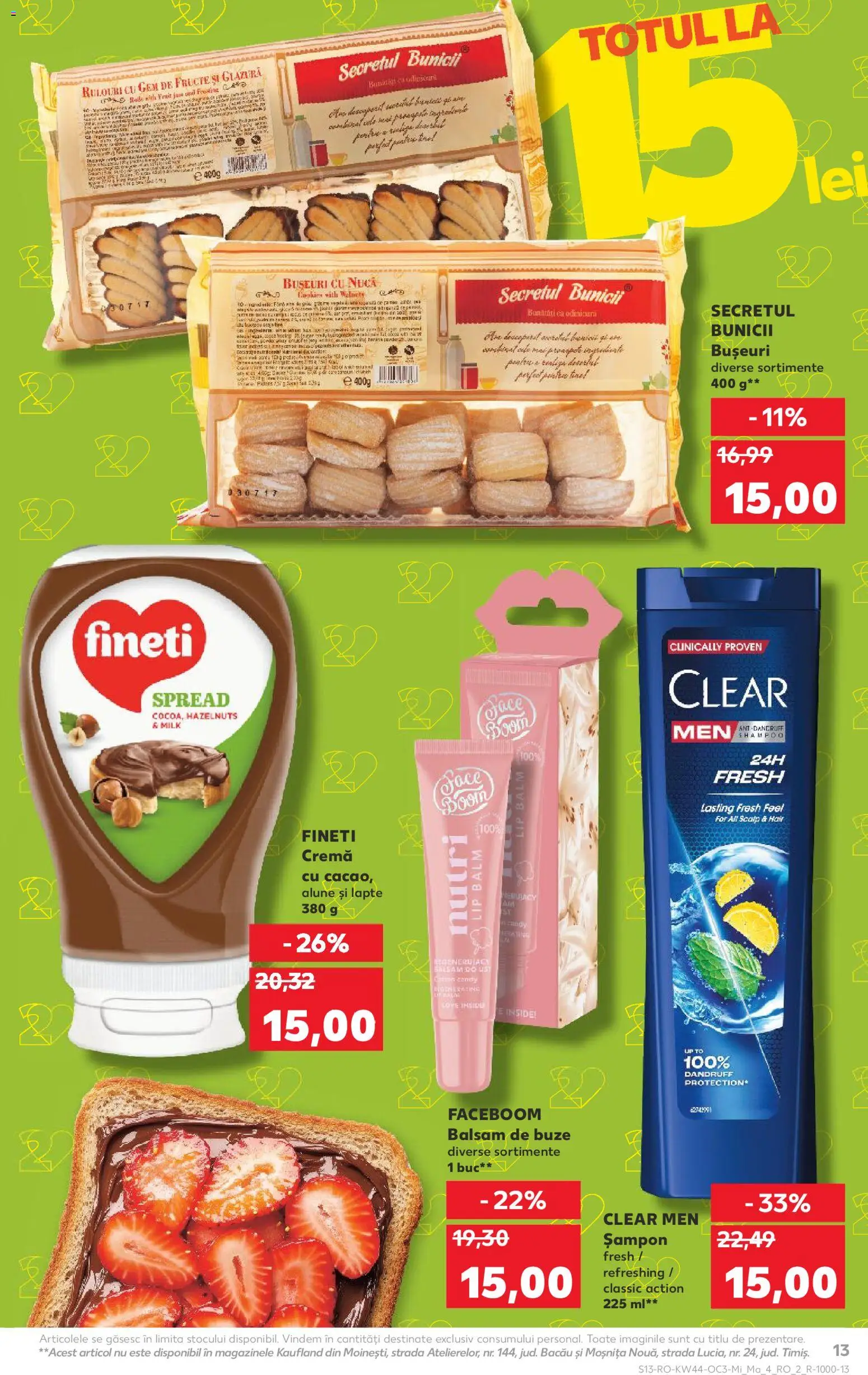 Noul catalog Kaufland – valabil de la 29.10.2025 | Pagină: 13 | Produse: Simit, Șampon, Lapte, Fructe