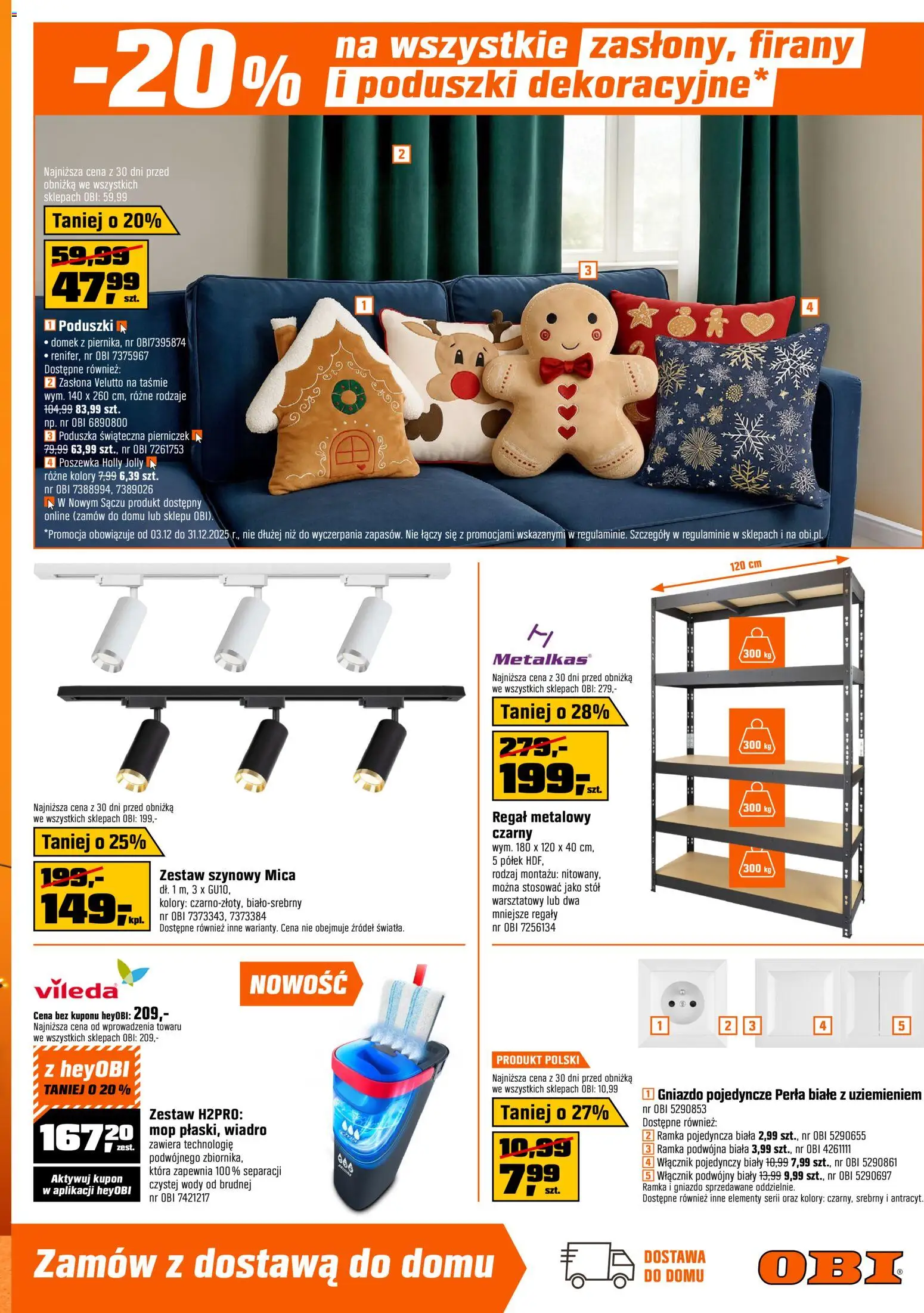 OBI Gazetka od 03.12.2025 | Strona: 7 | Produkty: Regał metalowy, Stół, Regał, Firany