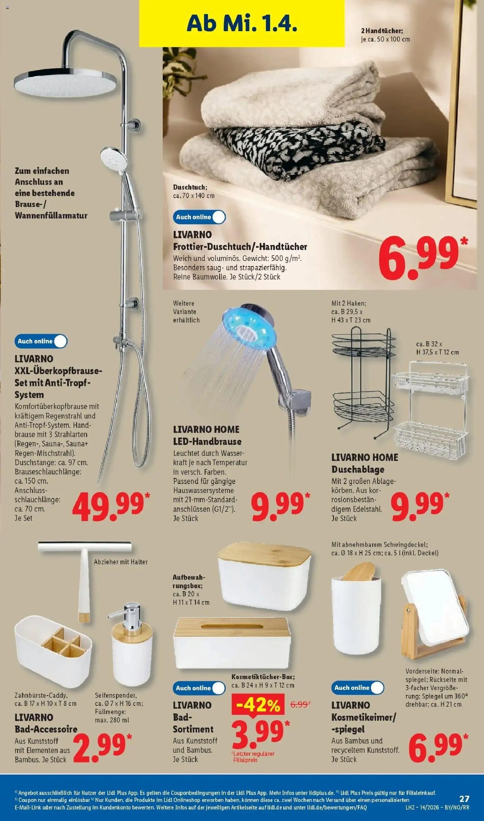 Lidl Prospekt Bergisch Gladbach – gültig ab 30.03.2026 | Seite: 49 | Produkte: Gewicht, Bad, Spiegel, Wasser