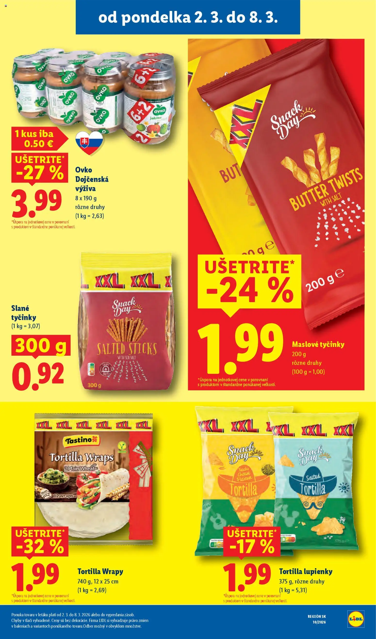 Nové Lidl akcie – leták je platný od 02.03.2026 | Strana: 29 | Produkty: Jablká, Tortilla