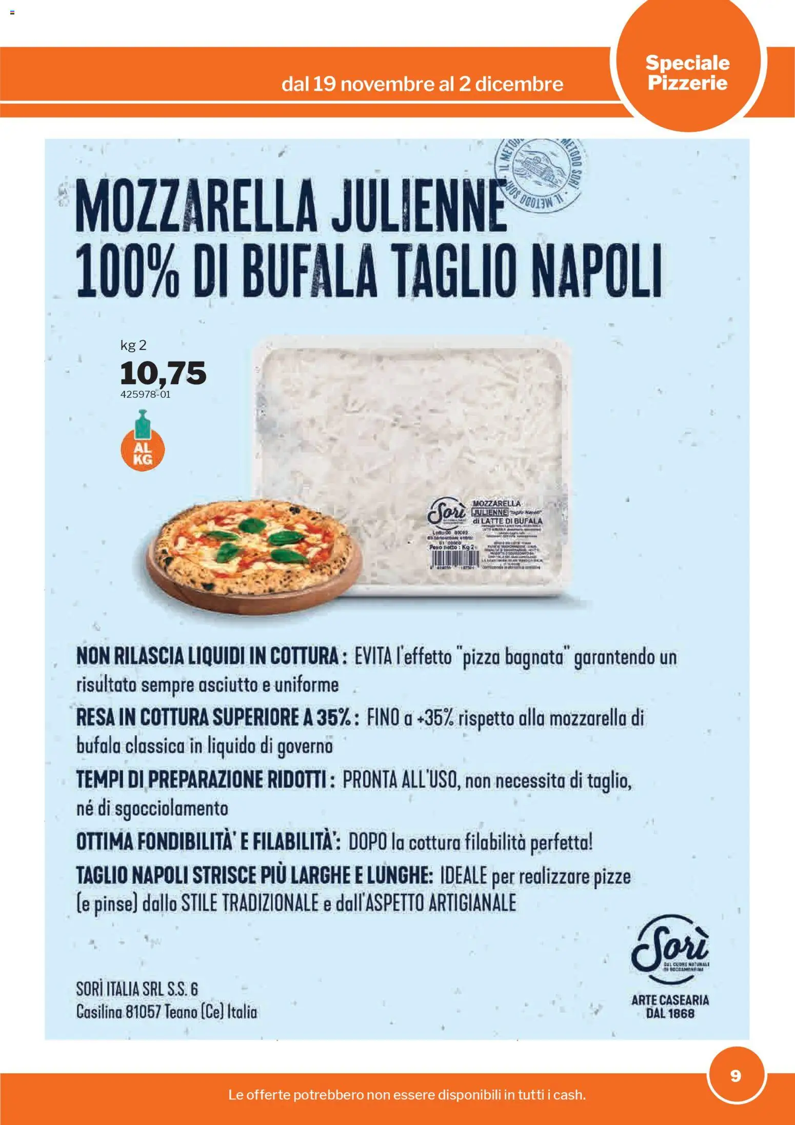 Volantino Sogegross del 19.11.2025 | Pagina: 9 | Prodotti: Pizza, Mozzarella, Latte