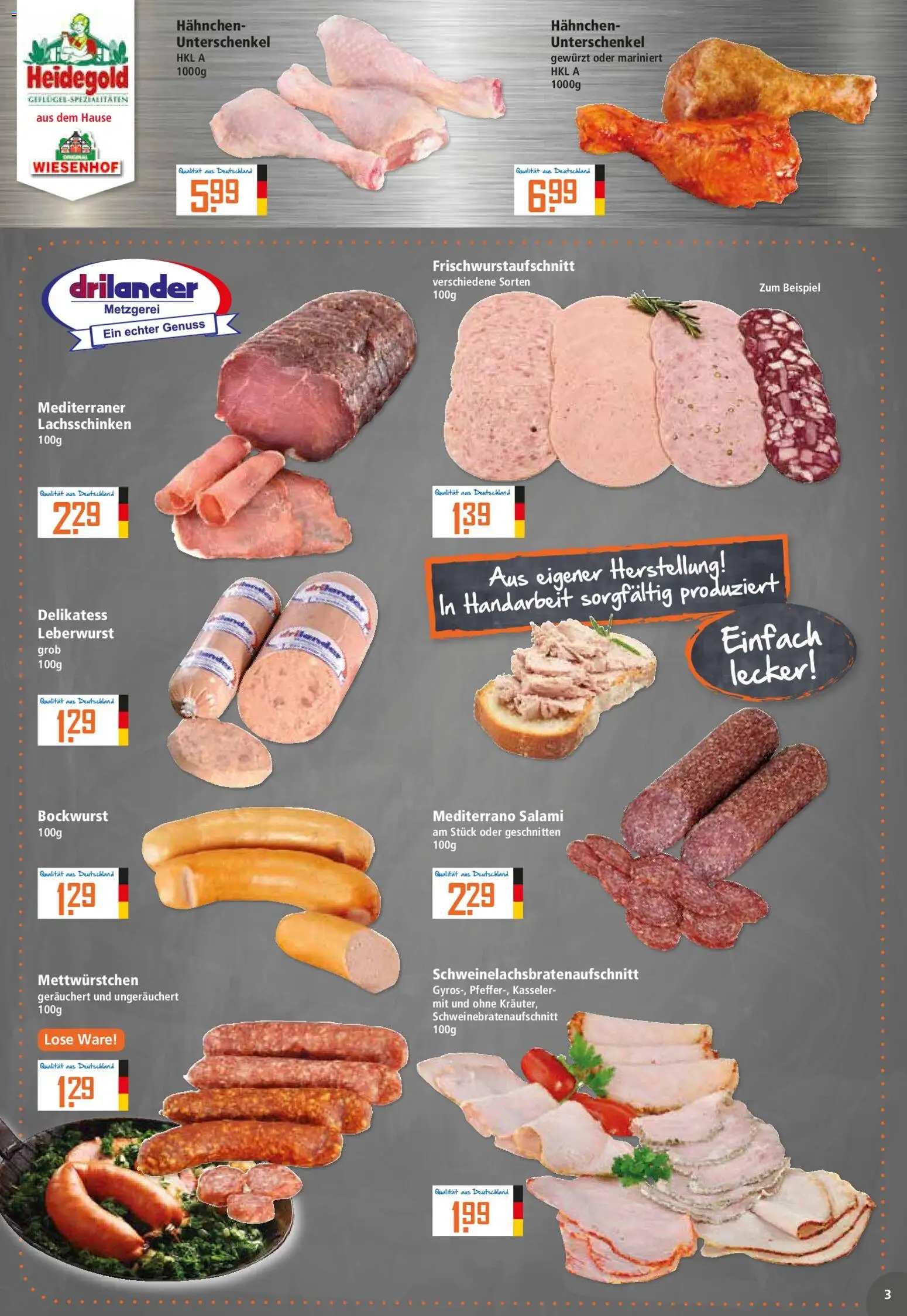 Klaas & Kock Prospekt 	 – gültig ab 19.01.2026 | Seite: 3 | Produkte: Bockwurst, Hahnchen, Salami