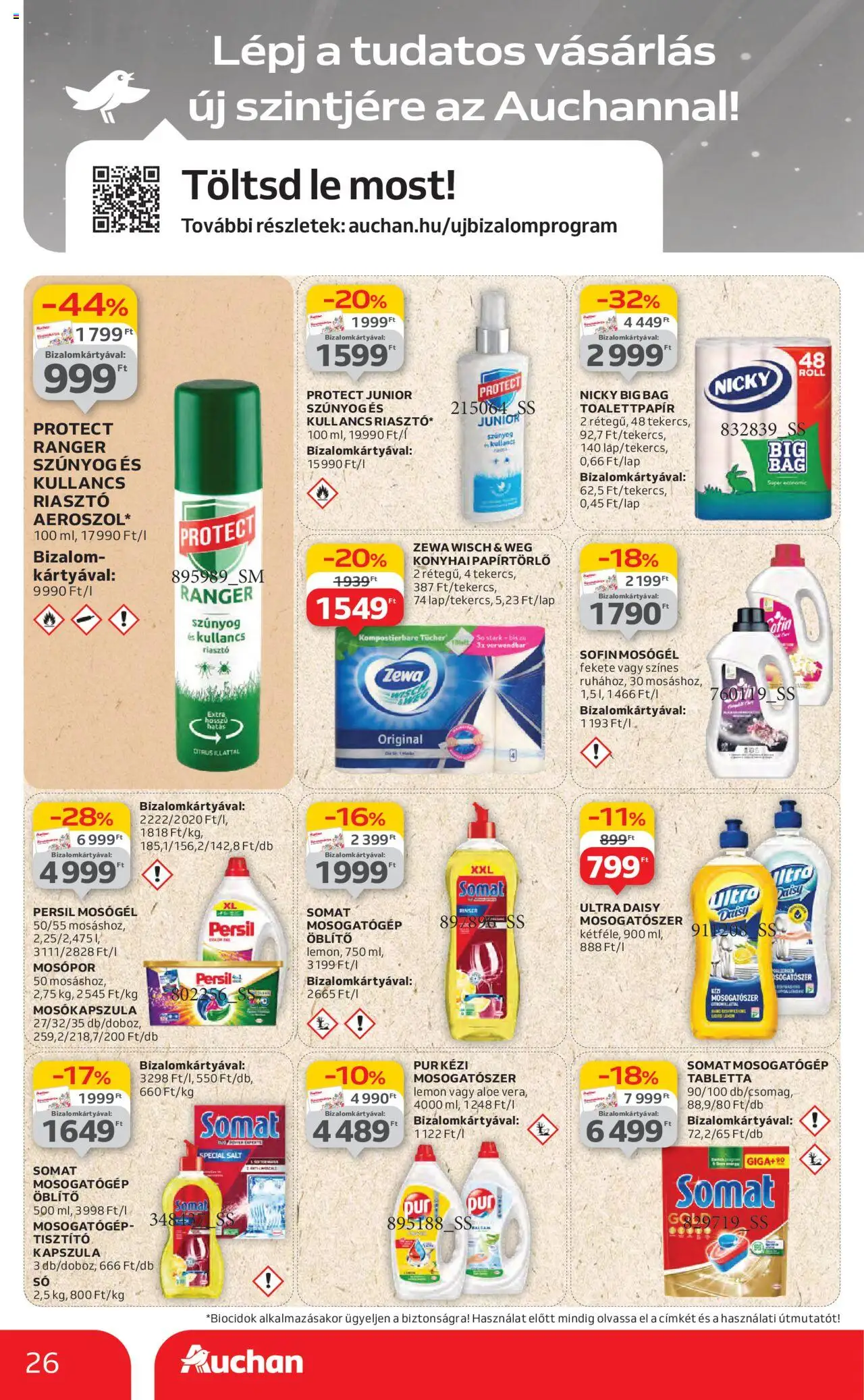Auchan akciós ujság - amely érvényes a következő dátumtól: 19.06.2025 | Oldal: 26 | Termékek: Somat, Mosogatógép, Riasztó, Mosogatógép tabletta
