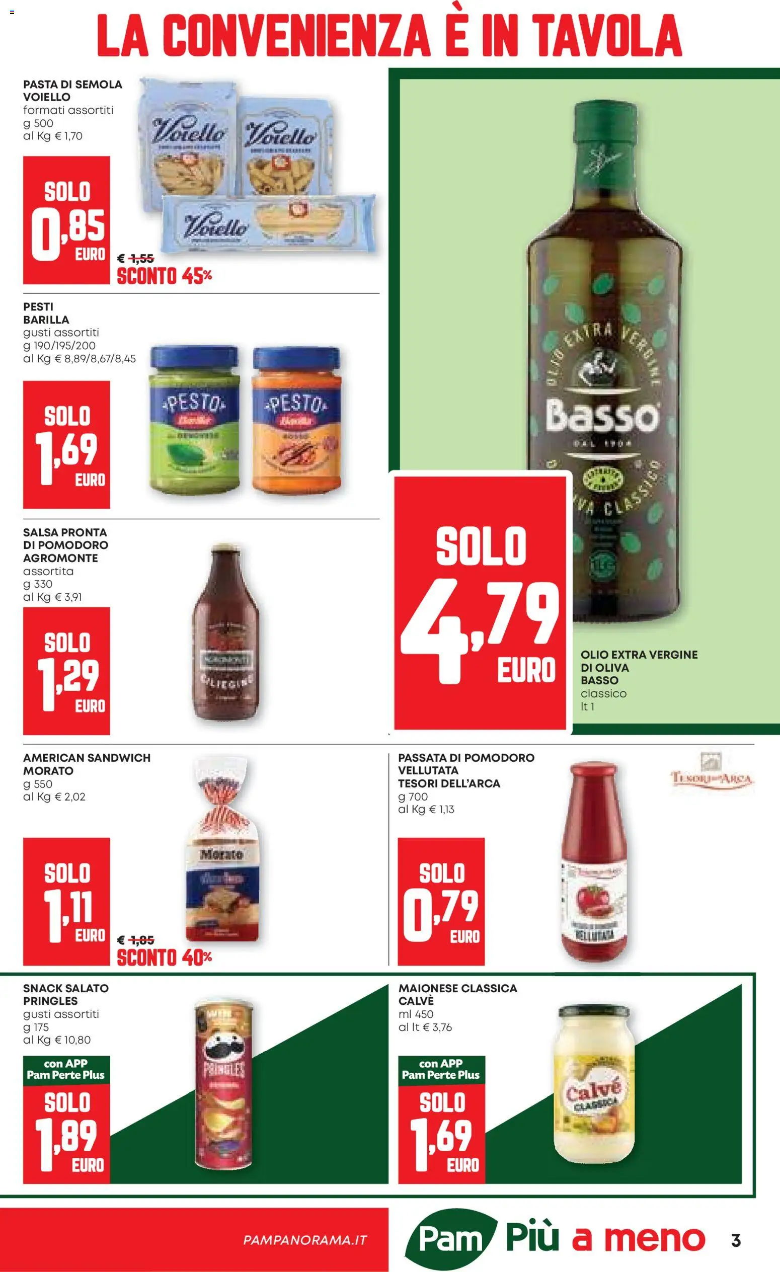 Volantino PAM del 23.10.2025 | Pagina: 3 | Prodotti: Maionese, Salsa, Olio, Pasta