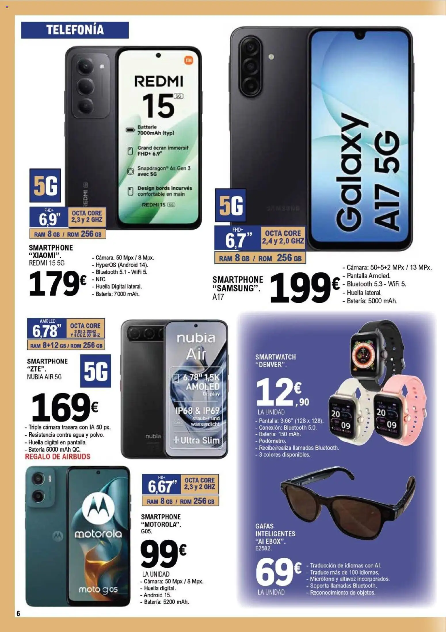 E.Leclerc folleto │ válido desde el 17.12.2025 | Página: 6 | Productos: Cámara, Micrófono, Altavoz, Batería