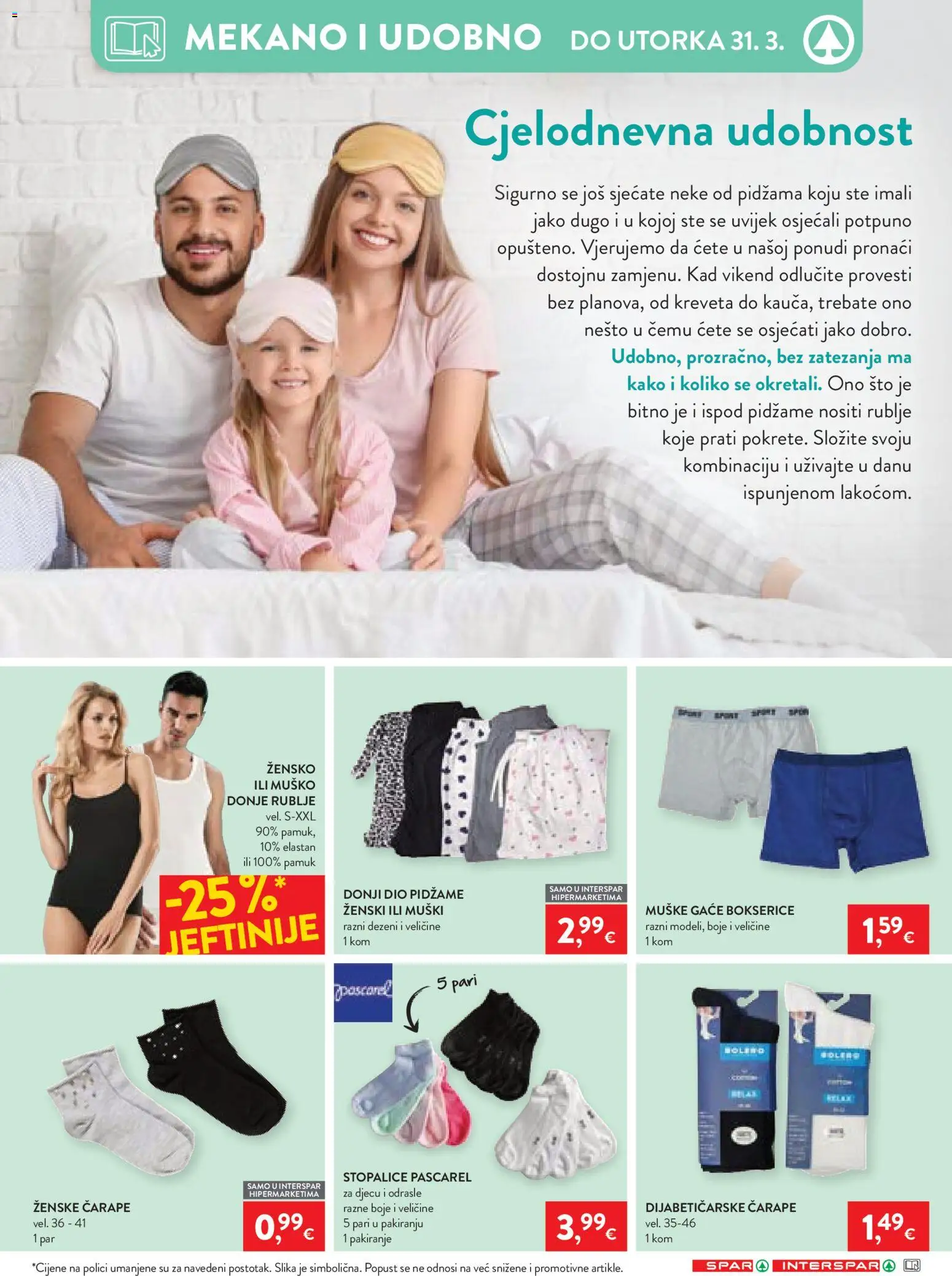 Spar katalog | vrijedi od 18.03.2026 | Stranica: 29 | Proizvodi: Donje rublje, Čarape, Pidžama, Bokserice