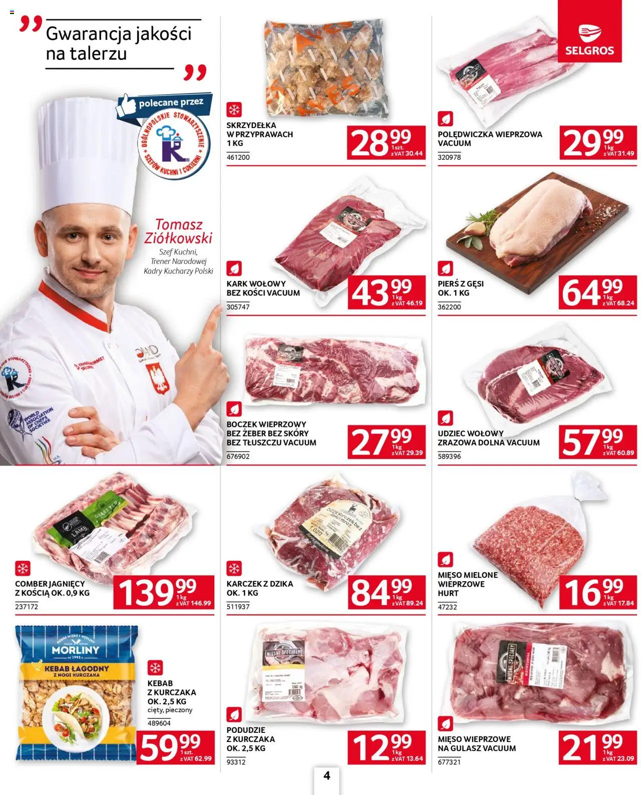 Selgros cash&carry Gazetka - Oferta dla gastronomii od 23.10.2025 | Strona: 4 | Produkty: Podudzie z kurczaka, Boczek wieprzowy, Boczek, Gulasz