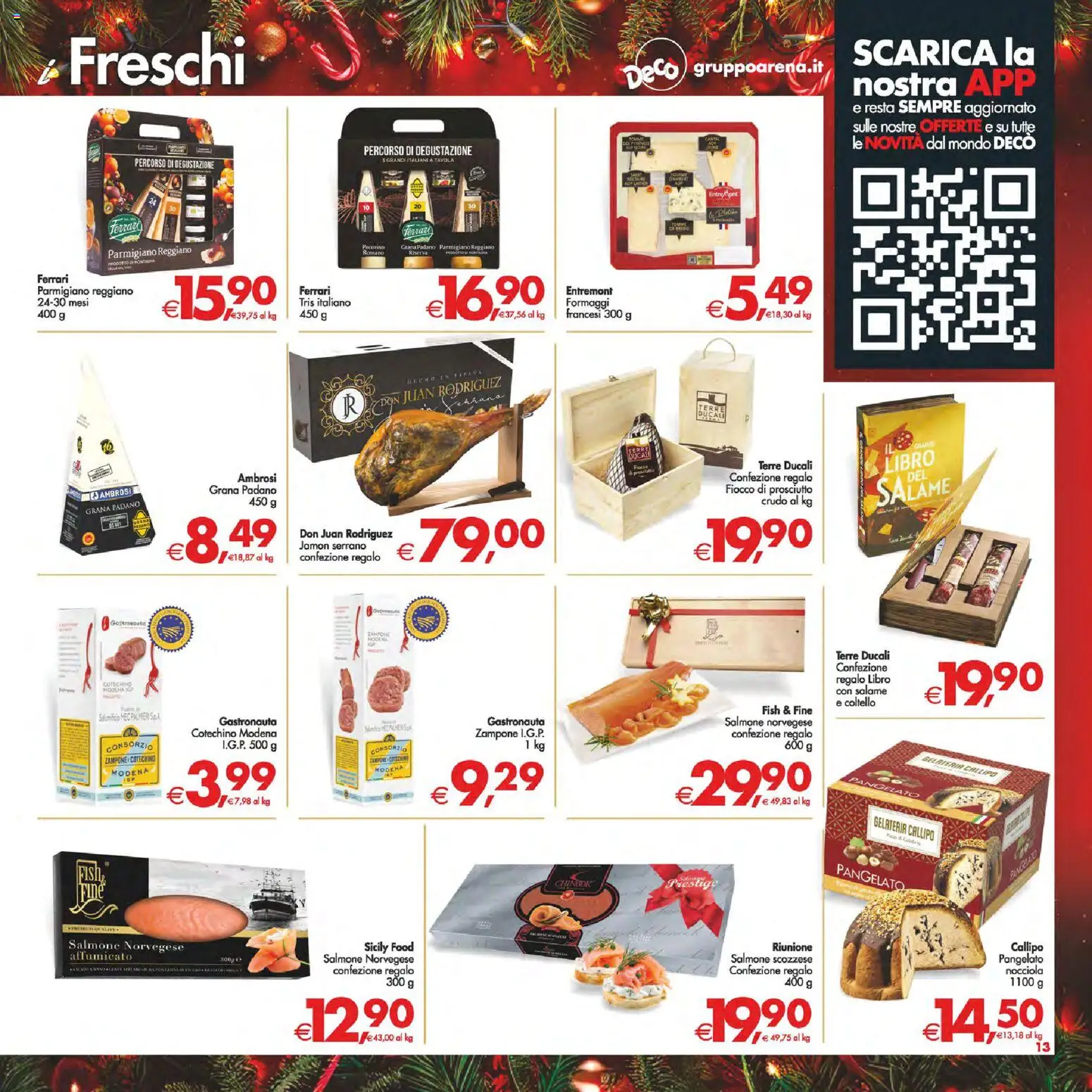 Volantino Decò del 16.12.2025 | Pagina: 14 | Prodotti: Salame, Salmone, Grana Padano, Pecorino