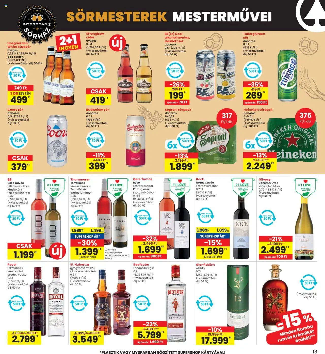 Interspar akciós ujság - amely érvényes a következő dátumtól: 28.08.2025 | Oldal: 13 | Termékek: Dunje, Sör, Gin, Citrom