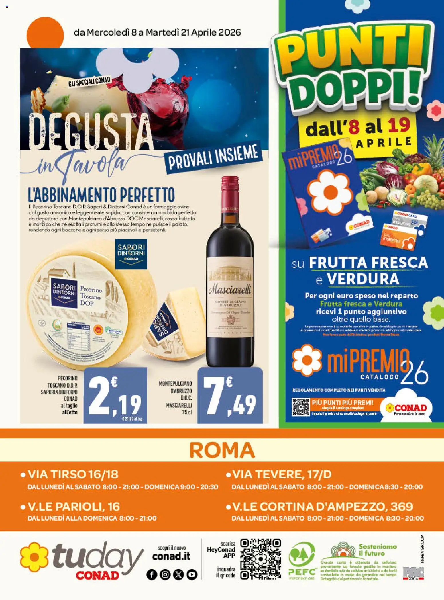 Volantino Conad del 08.04.2026 | Pagina: 16 | Prodotti: Frutta, Formaggio, Pecorino