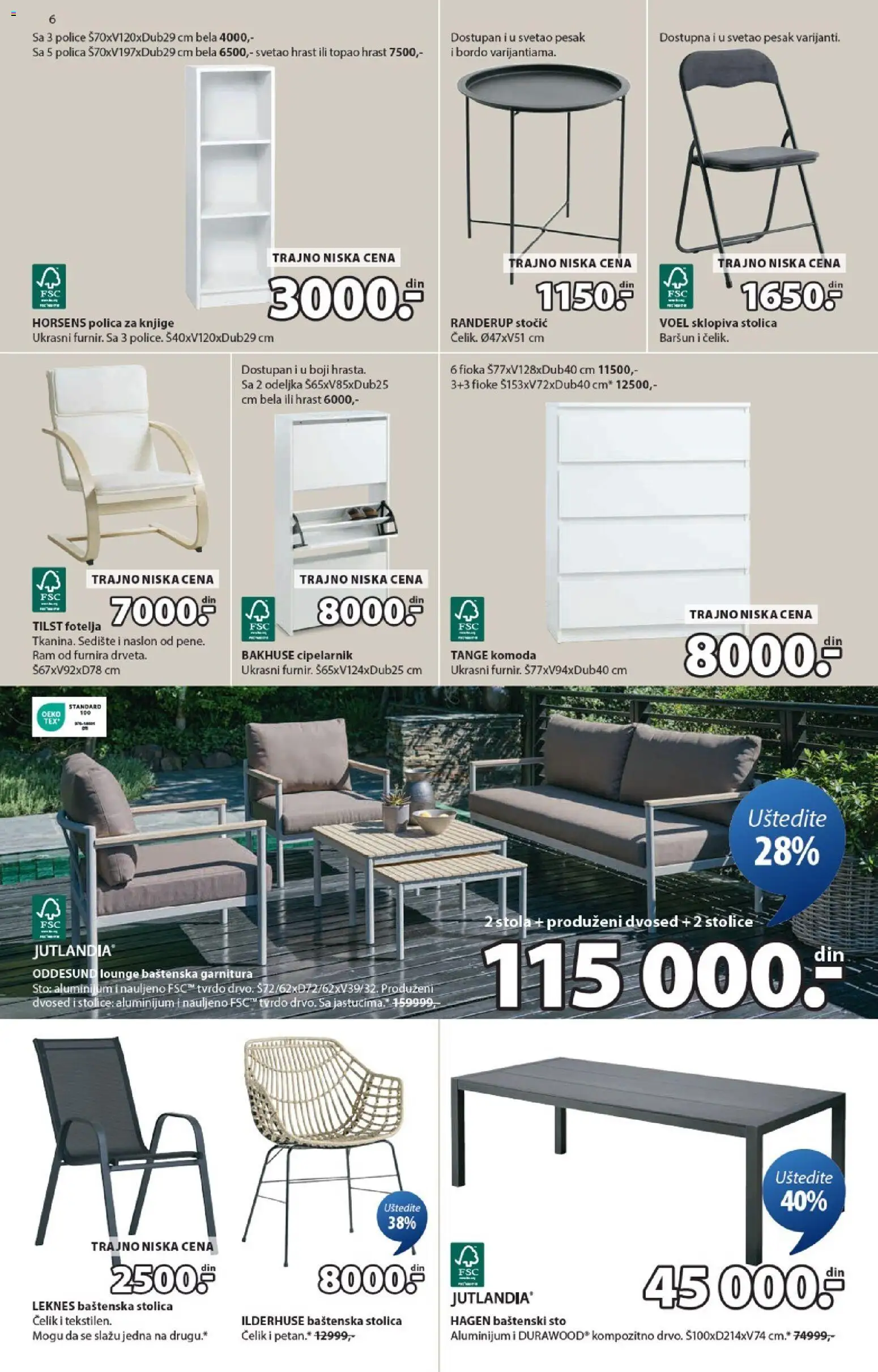 Jysk katalog - važi od 29.10.2025 | Strana: 6 | Proizvode: Baštenski sto, Baštenska stolica, Stolica, Polica za knjige