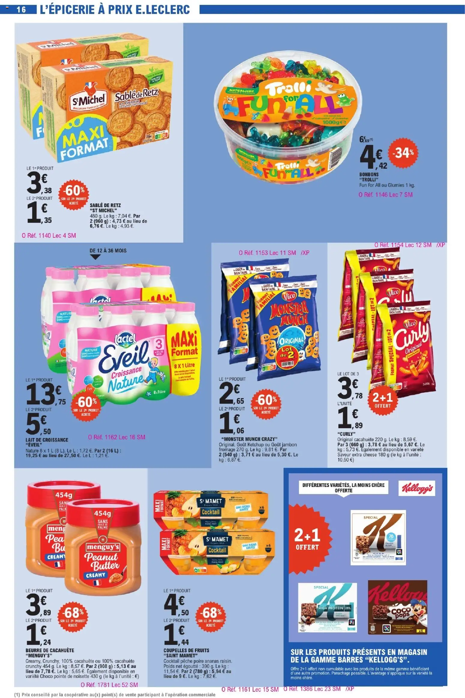 {H1} | Page: 16 | Produits: Cacahuète, Pêche, Lait de croissance, Lait