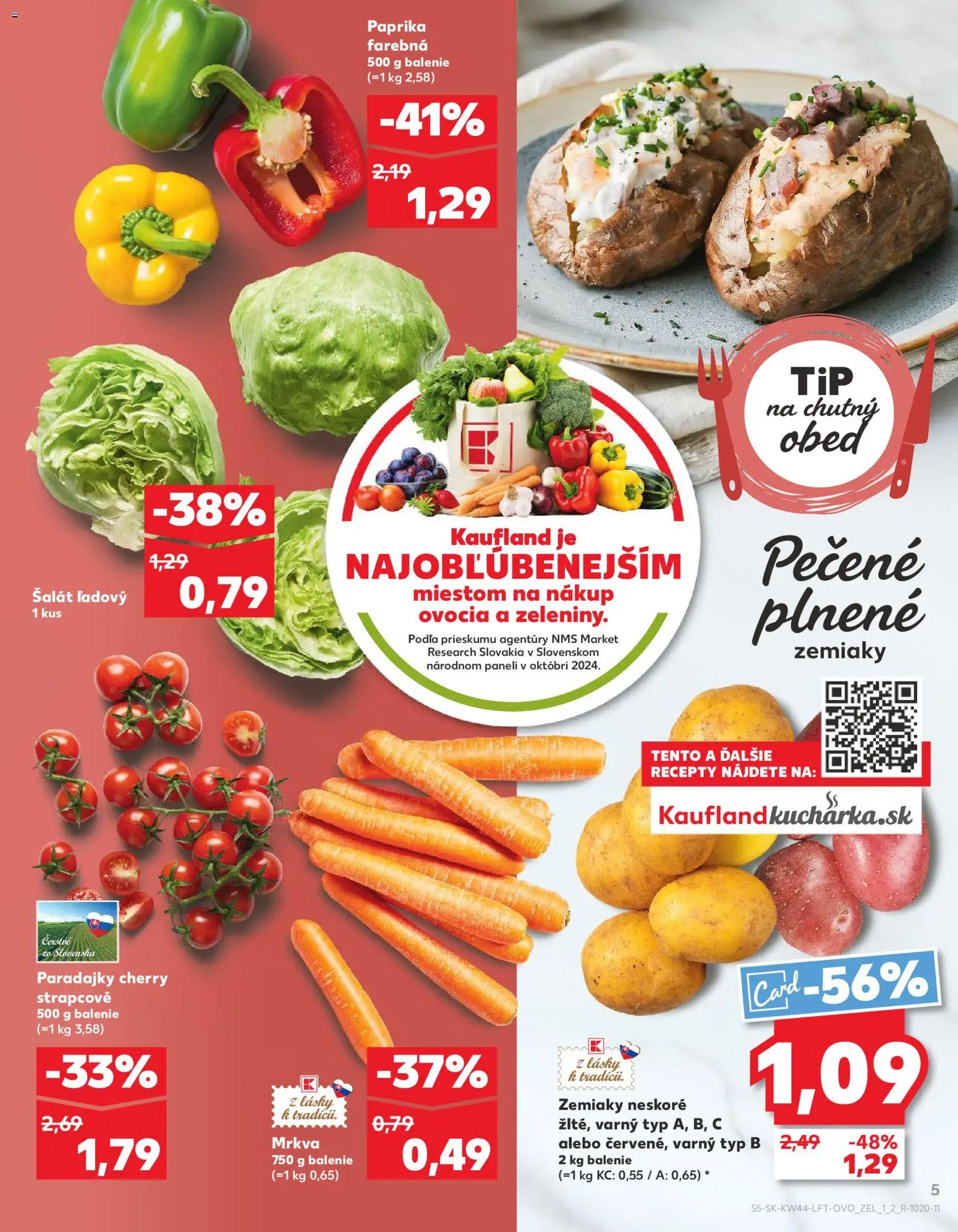 Nové Kaufland akcie – leták je platný od 30.10.2025 | Strana: 5 | Produkty: Paprika, Paradajky, Šalát, Zemiaky