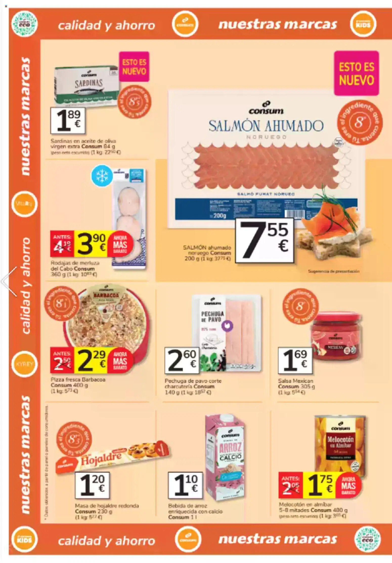 Consum folleto │ válido desde el 20.11.2025 | Página: 18 | Productos: Pizza, Aceite de oliva, Barbacoa, Salmón ahumado