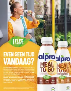 alpro MEAL TO GO KOFFIE & KARAMELSMAAK, 26 vitamines & minerals, 20g protein per pack, no sweeteners - Voorbeeld van een folder van Delhaize, geldig van 02.04.2026 | Pagina: 10