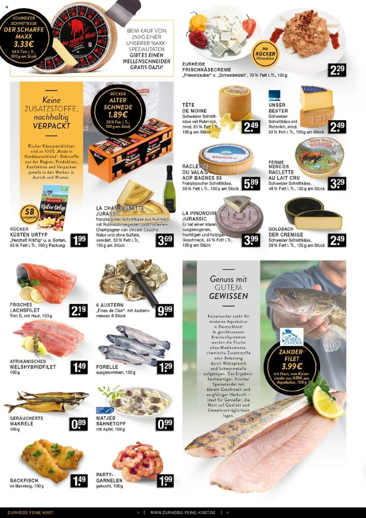 Edeka Zurheide Prospekt 	 – gültig ab 13.10.2025 | Seite: 4 | Produkte: Käse, Garnelen, Raclette