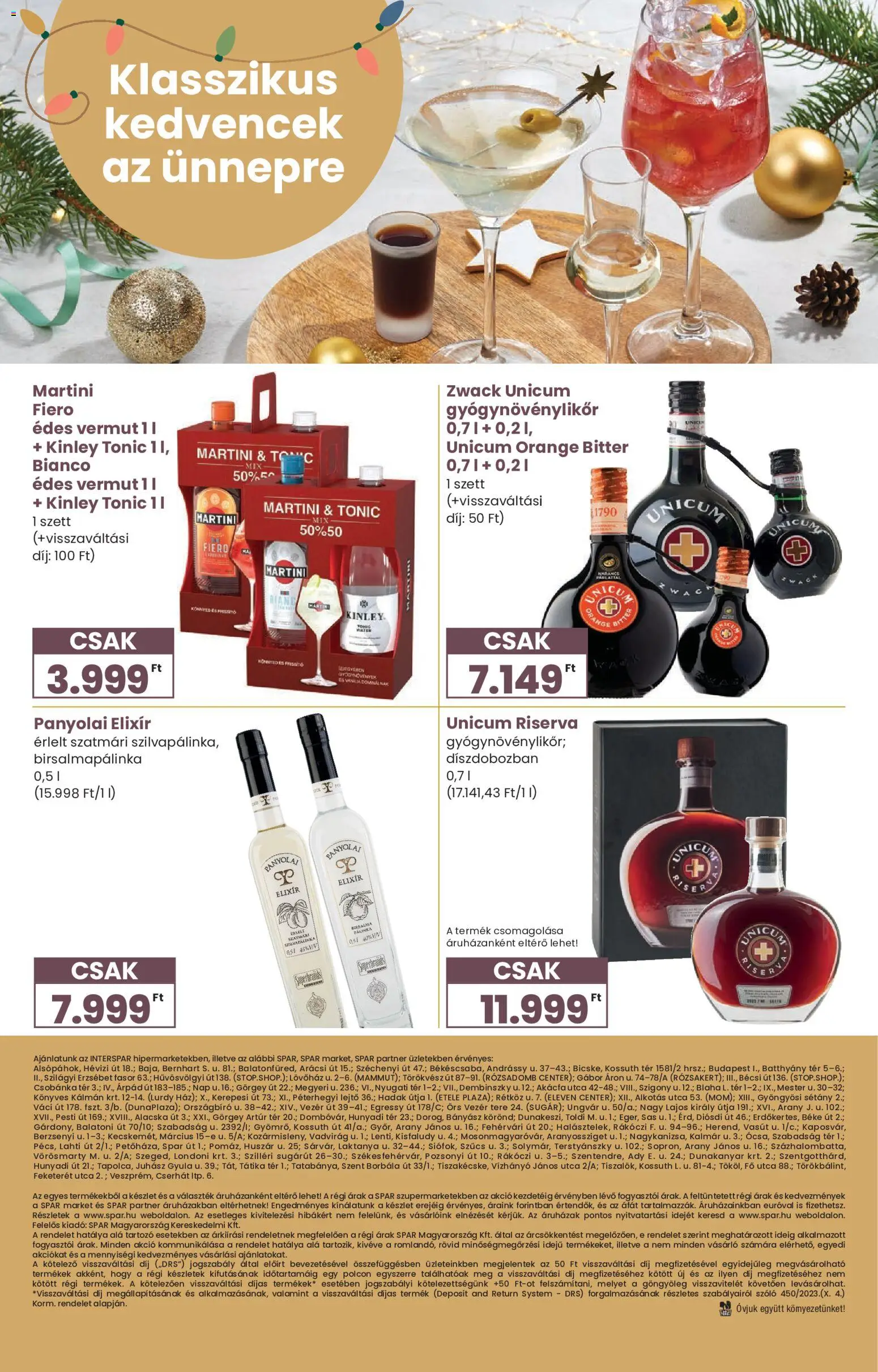Spar akciós ujság - amely érvényes a következő dátumtól: 27.11.2025 | Oldal: 32 | Termékek: Tonic, Szőlő, Unicum riserva