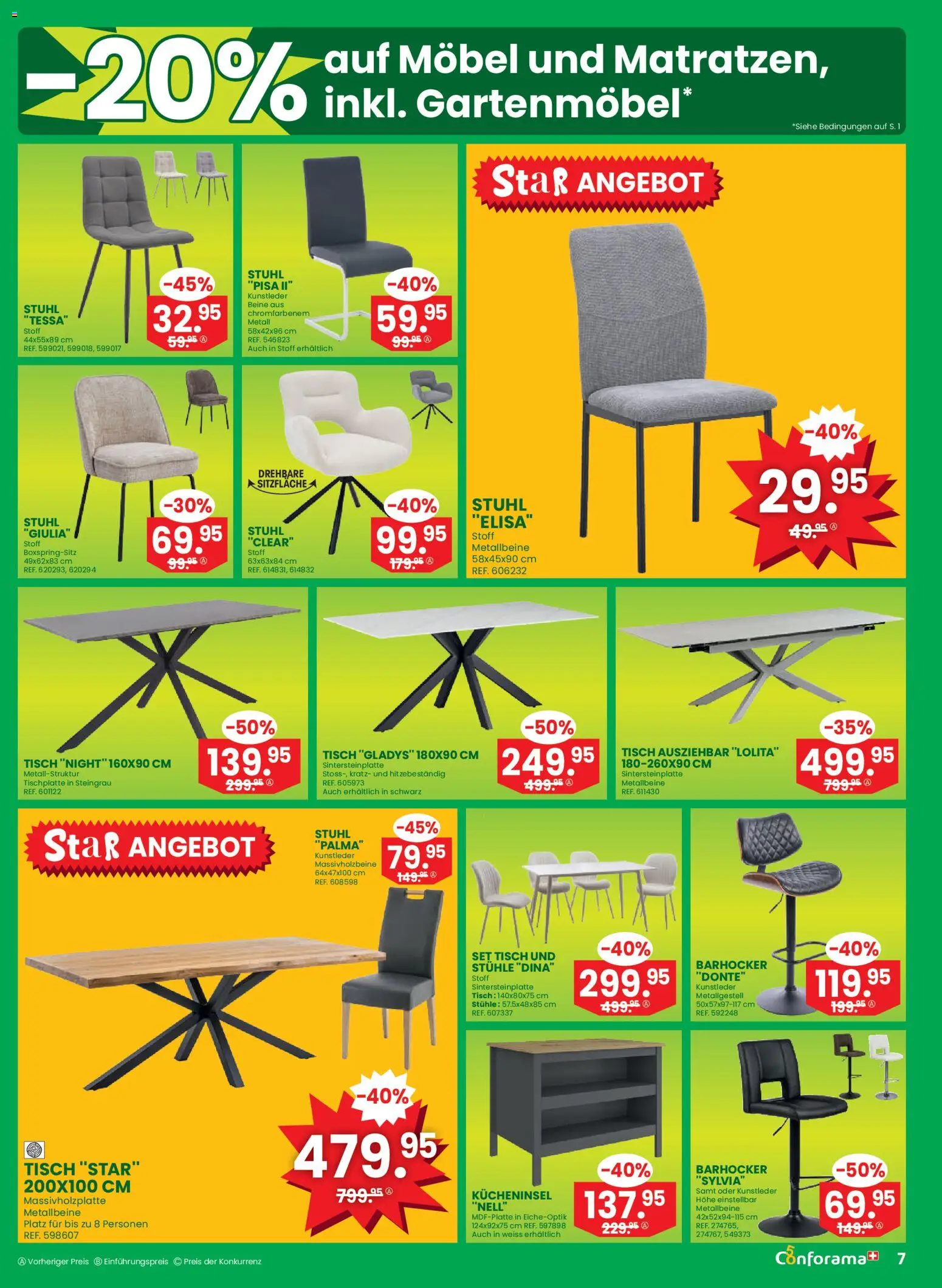 Conforama aktionen – gültig ab 08.04.2026 | Seite: 7 | Produkte: Tisch, Stuhl, Barhocker
