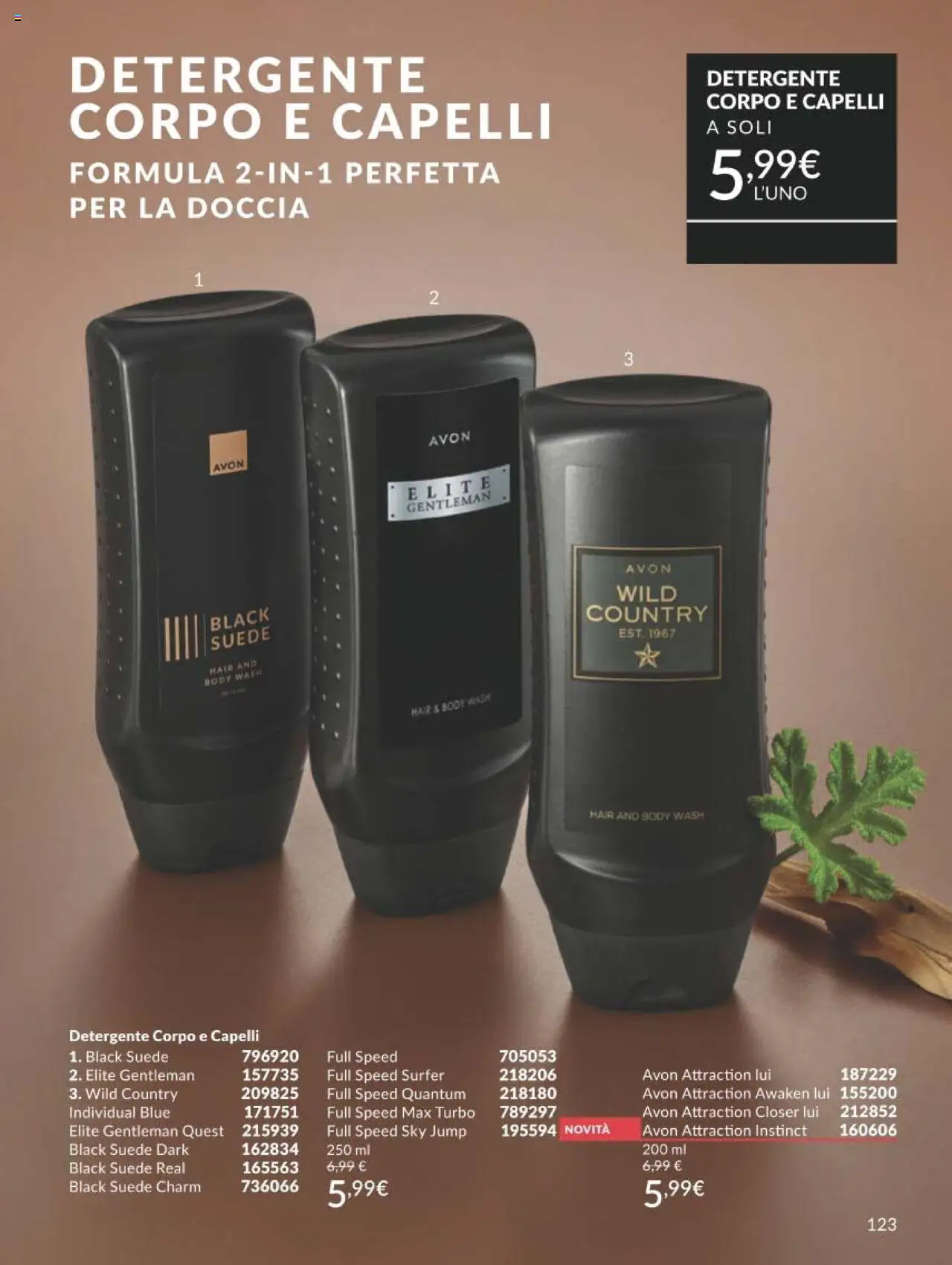 Volantino Avon del 01.10.2025 | Pagina: 123 | Prodotti: Detergente, Body, Doccia