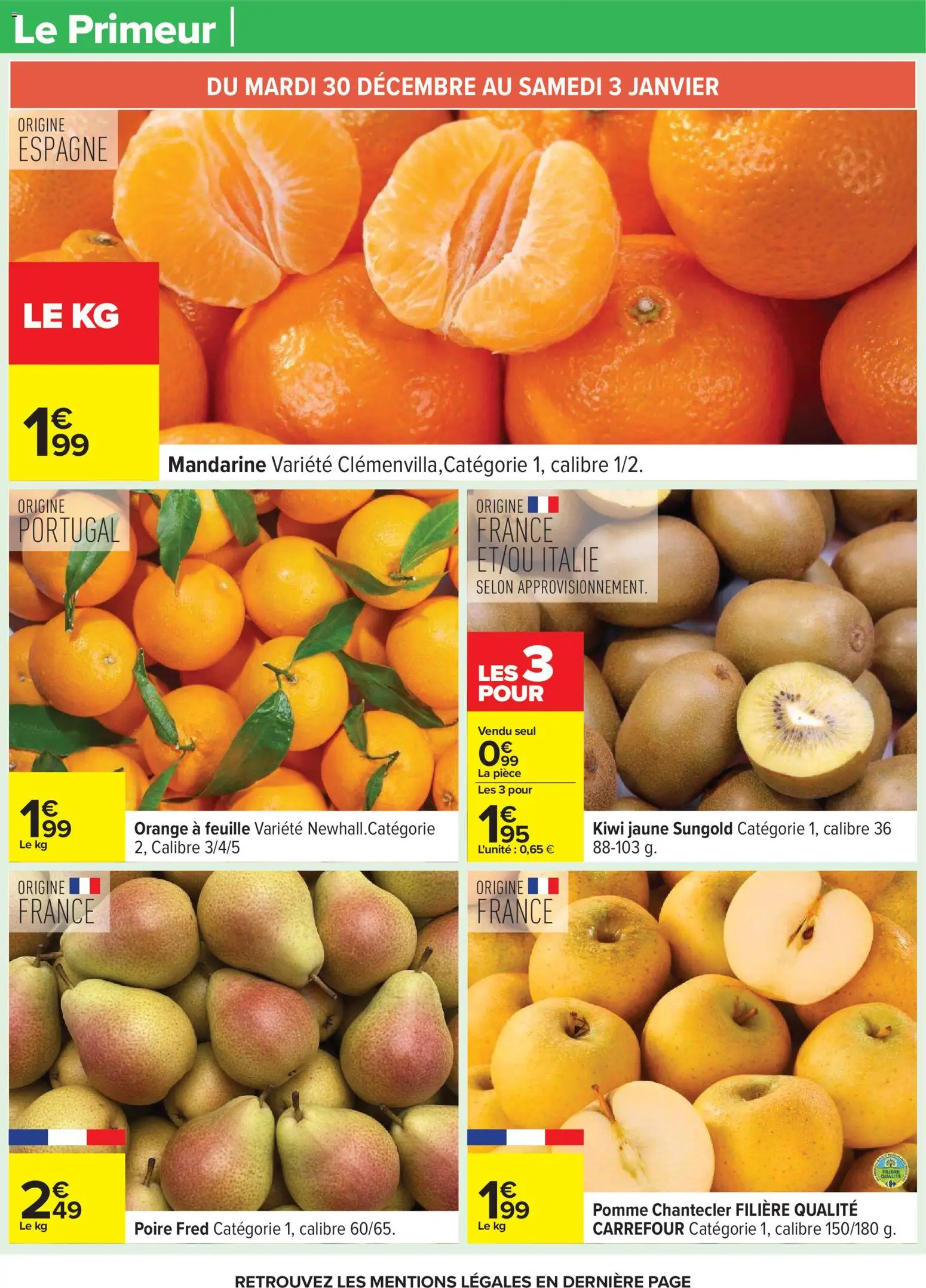 {H1} | Page: 29 | Produits: Orange, Poire, Pomme, Kiwi