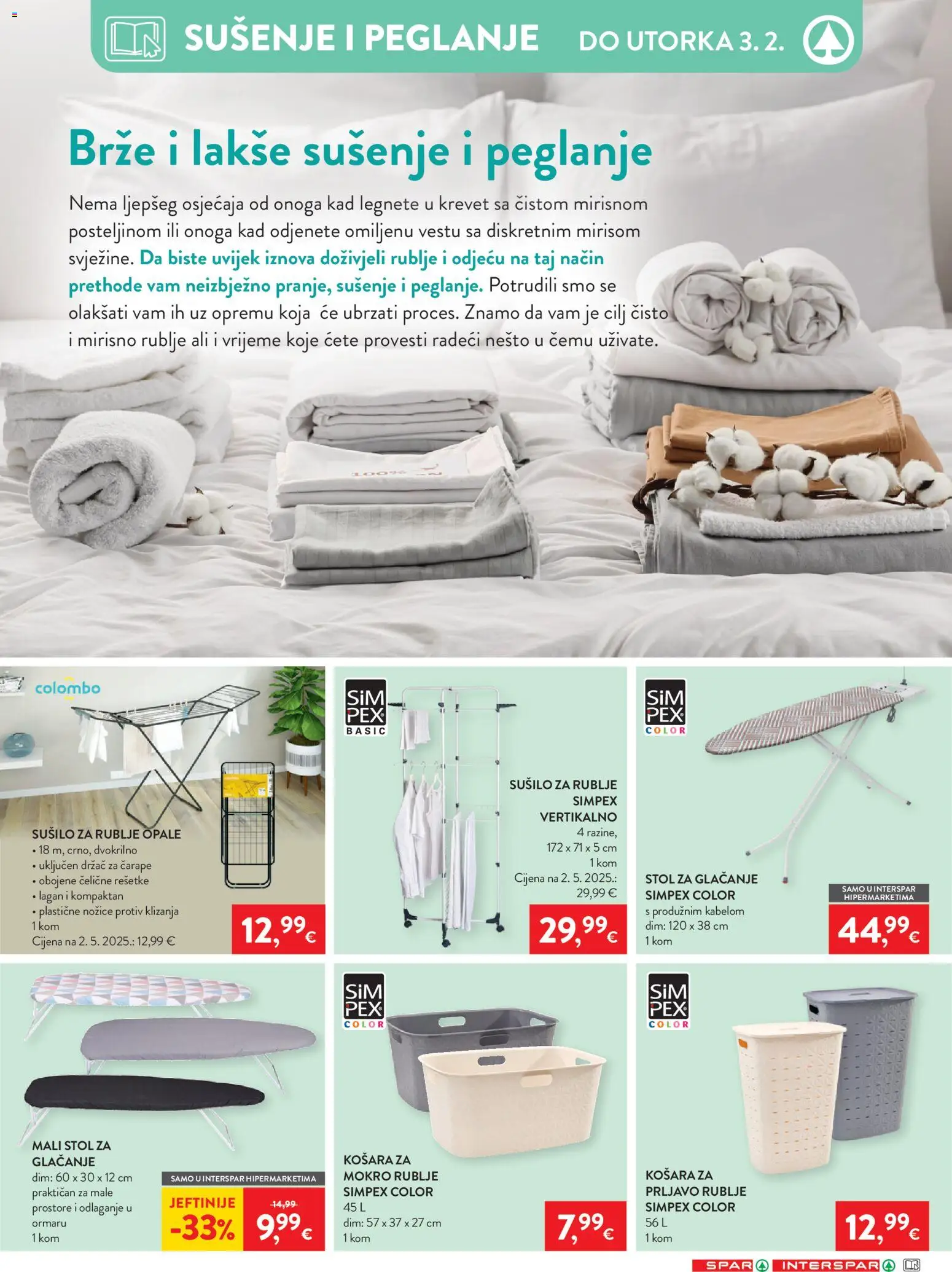 Spar katalog | vrijedi od 21.01.2026 | Stranica: 28 | Proizvodi: Krevet, Stol, Košara, Sušilo za rublje