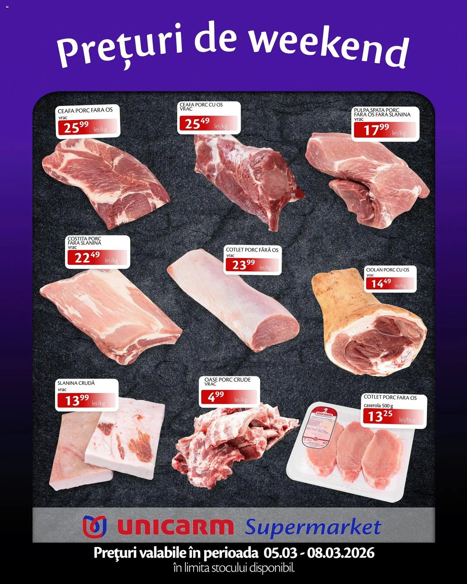Noul catalog Unicarm – valabil de la 05.03.2026 | Pagină: 1 | Produse: Lait de coco, Cotlet porc