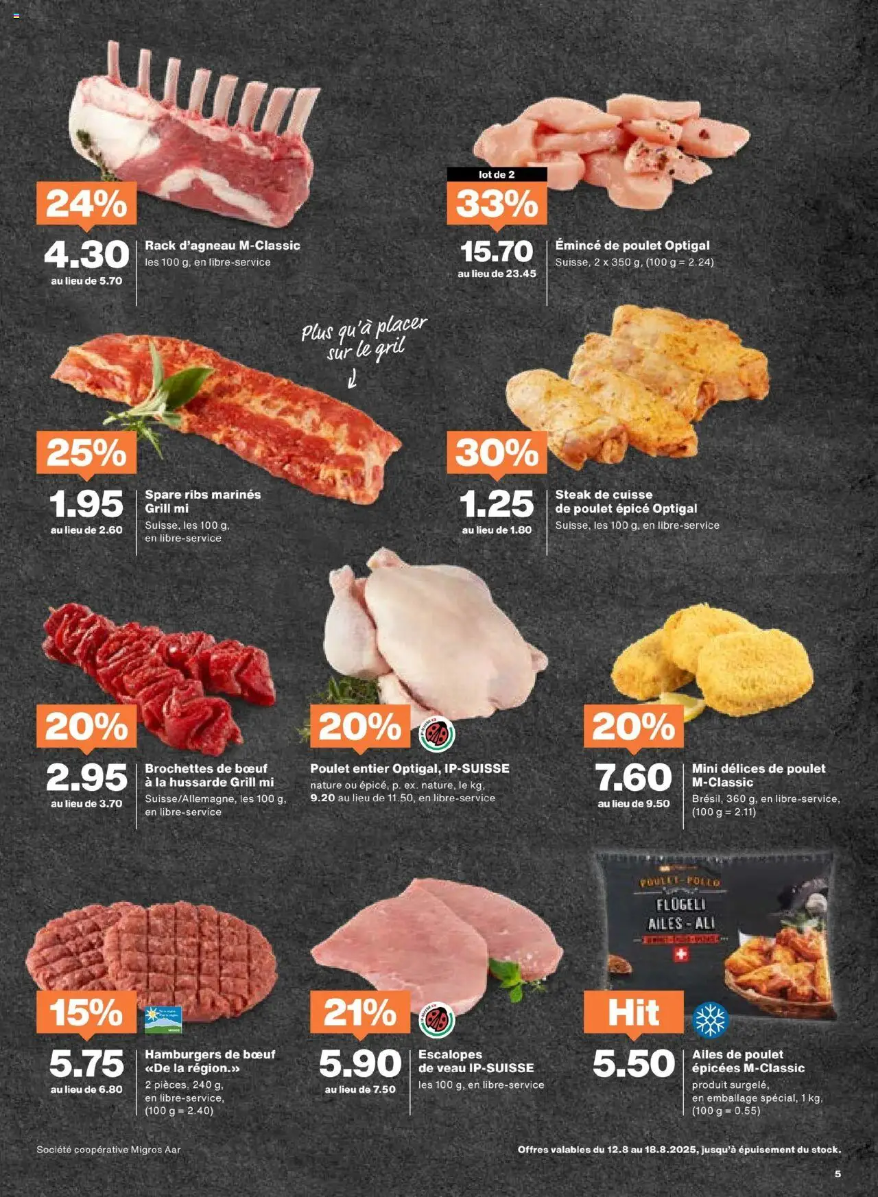 Migros Aktionen FR ab 12.08.2025 | Seite: 5 | Produkte: Spare Ribs, Grill