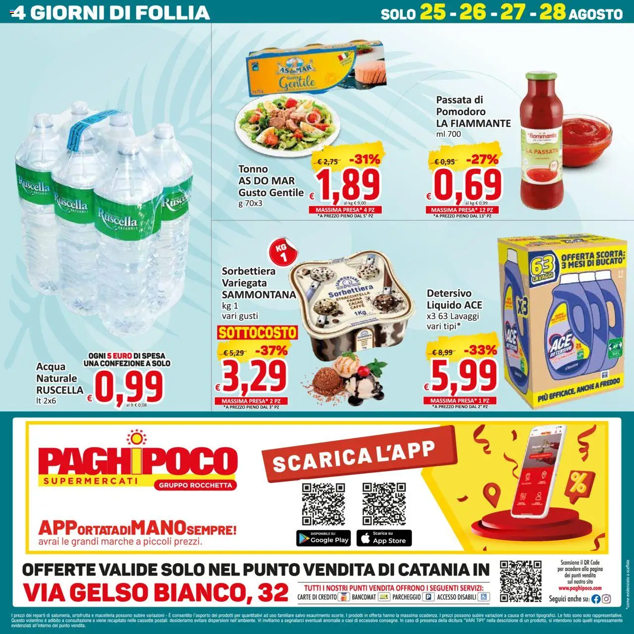 Volantino Paghi Poco del 19.08.2025 | Pagina: 20 | Prodotti: Pomodoro, Scaffale, Cacao, Stracciatella