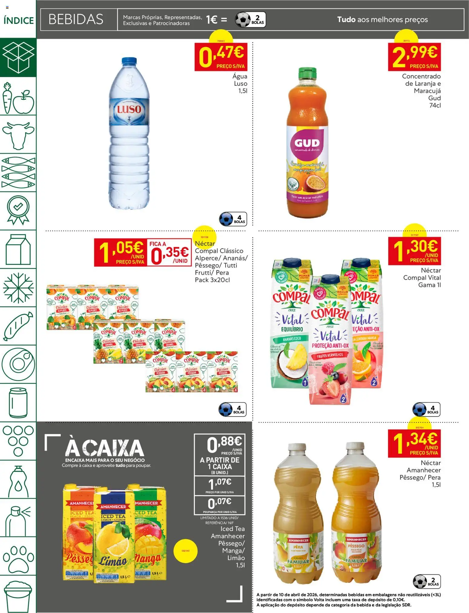 Recheio - Bons Negócios Madeira │ válido de 07.04.2026 | Página: 32 | Produtos: Agua, Caixa, Açúcar, Bebida