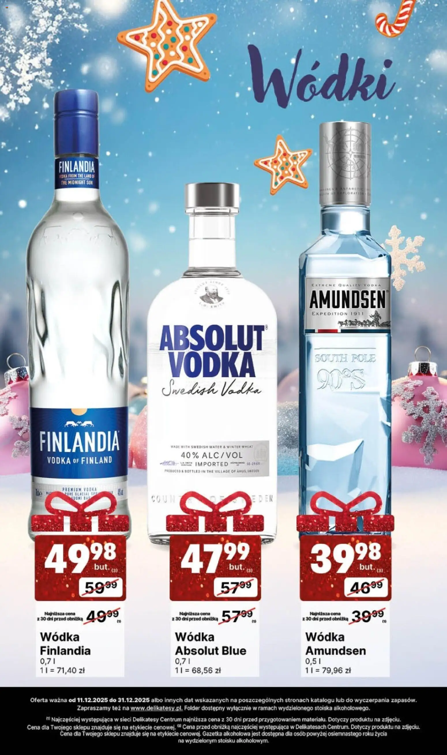 Delikatesy Centrum Gazetka alkoholowa od 11.12.2025 | Strona: 4 | Produkty: Wódka finlandia, Delikatesy, Vodka, Wódka