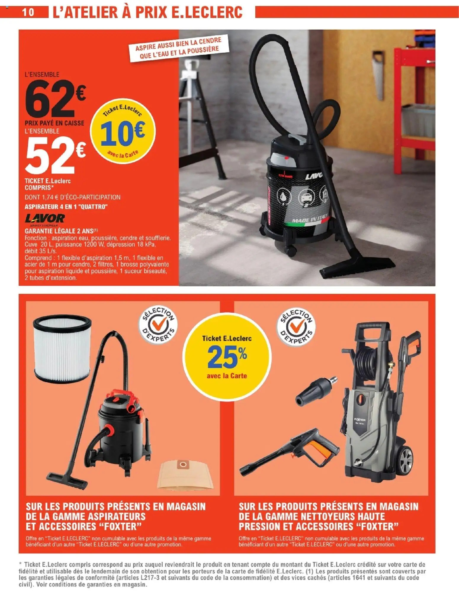 {H1} | Page: 10 | Produits: Aspirateur, Brosse