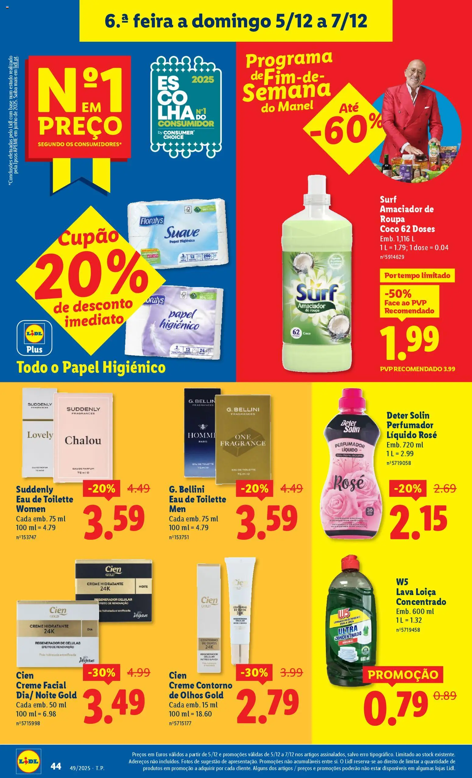 Lidl folheto │ válido de 01.12.2025 | Página: 44 | Produtos: Perfume, Amaciador de roupa, Detergente, Creme
