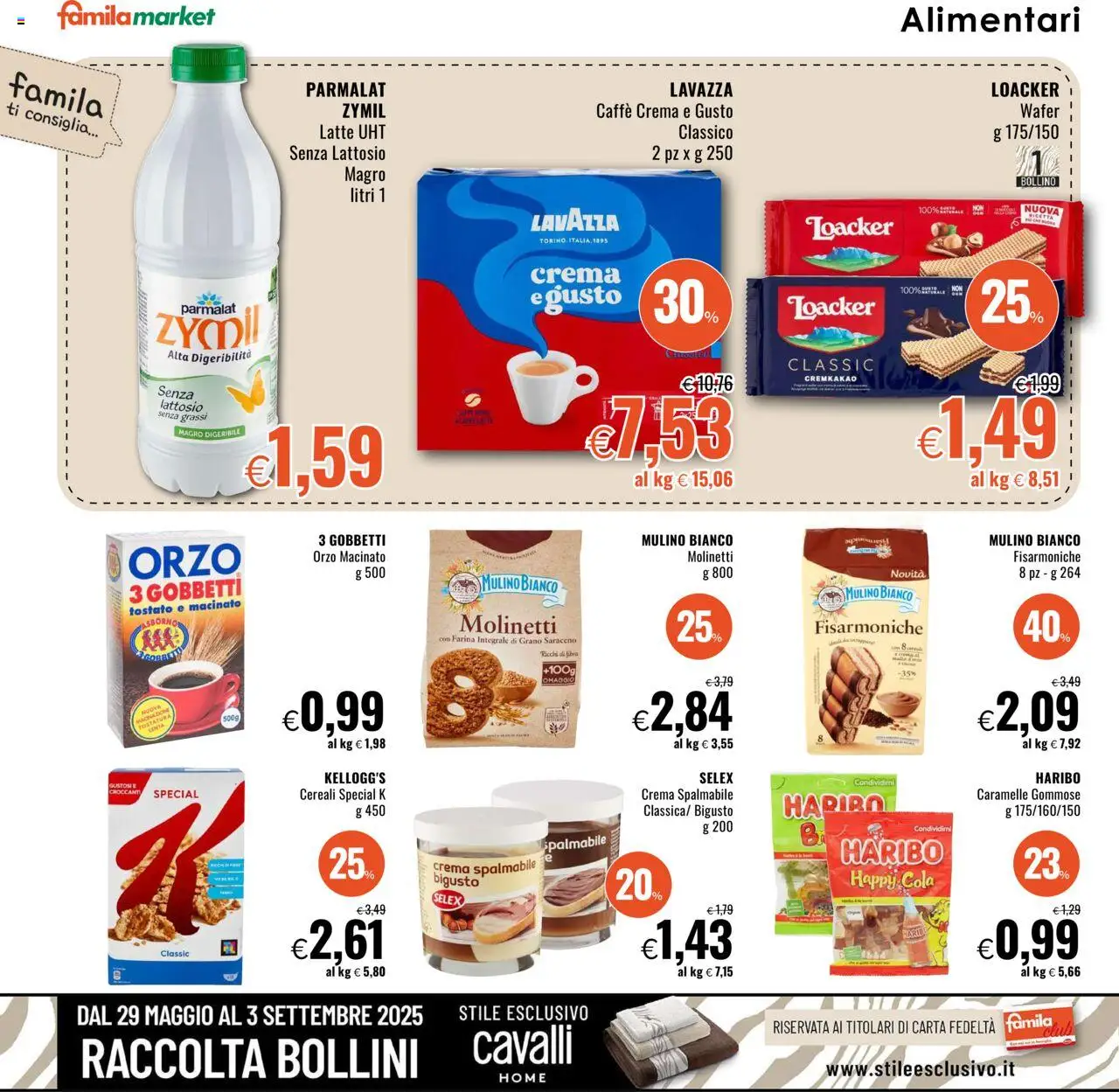 Volantino Famila del 21.08.2025 | Pagina: 10 | Prodotti: Caffè, Cereali, Latte, Macinato