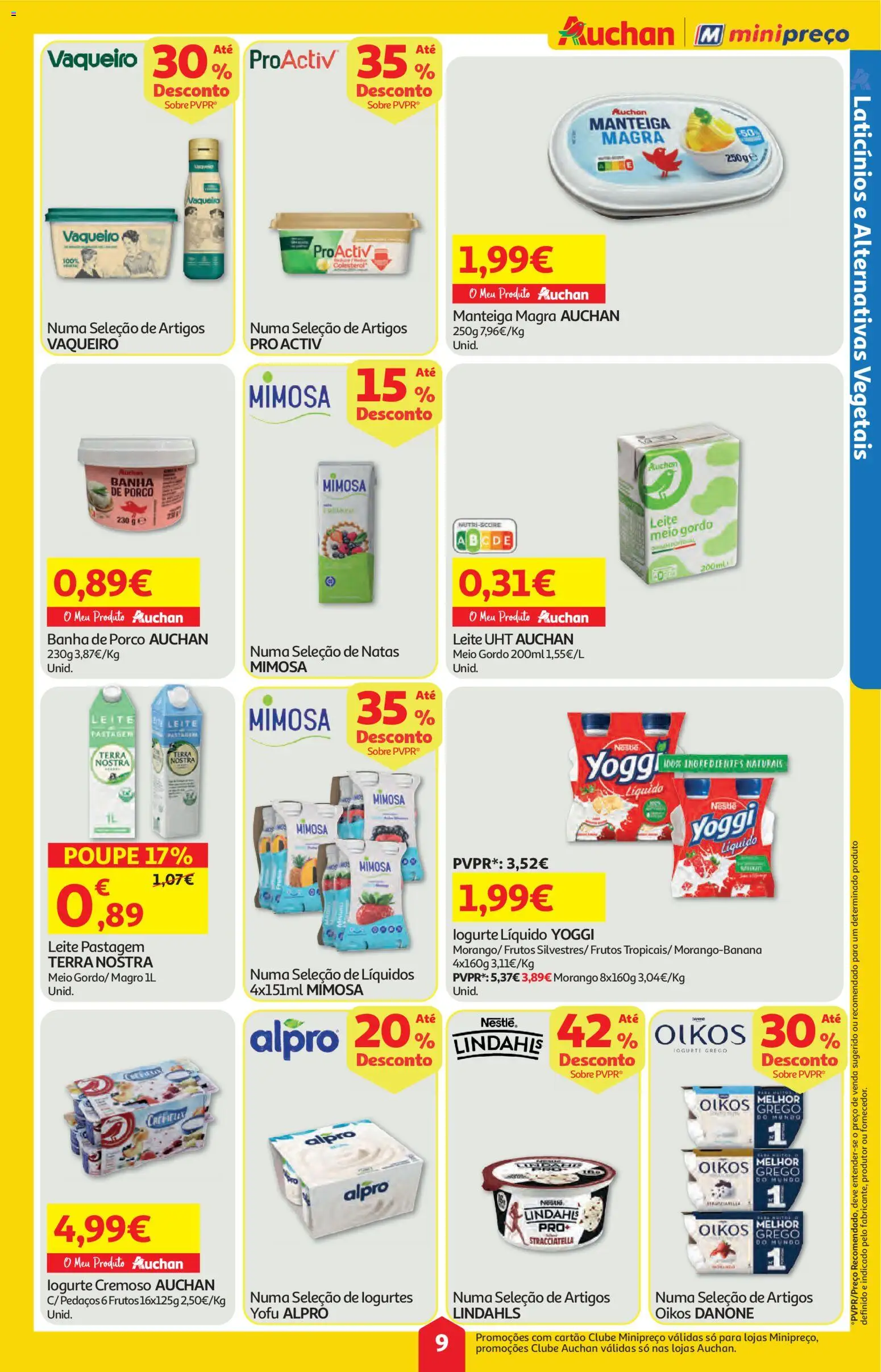 Auchan folheto │ válido de 01.01.2026 | Página: 9 | Produtos: Leite, Iogurte, Nestlé, Natas