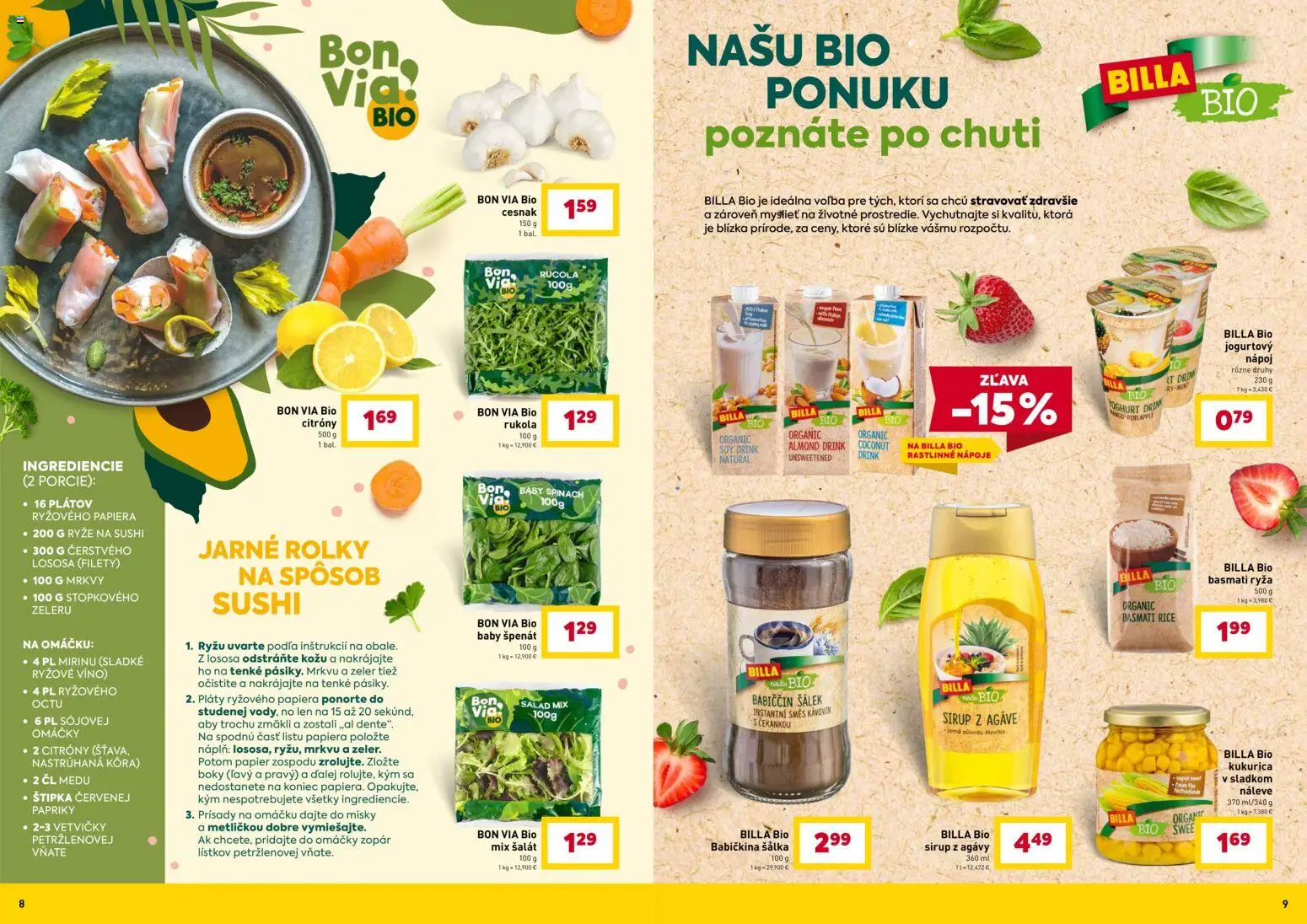 Nové Billa akcie – leták je platný od 28.01.2026 | Strana: 5 | Produkty: Cesnak, Šalát, Sushi, Kukurica